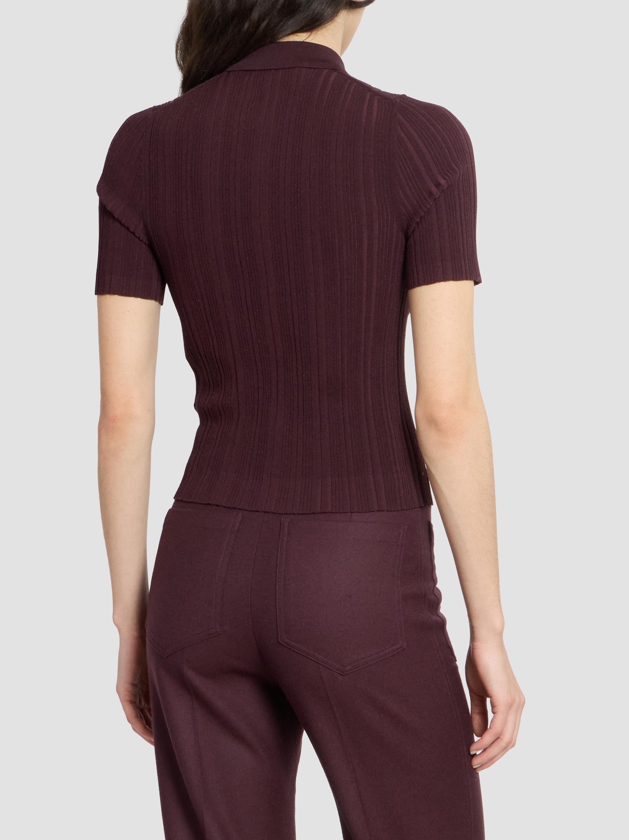 Victoria Beckham Rib-Knit Zip Polo Top | Saks Fifth Avenue