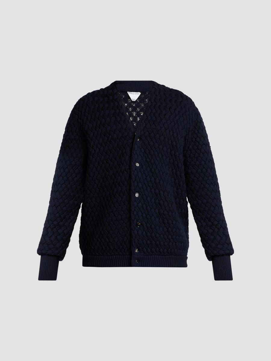 BOTTEGA VENETA カシミヤ シルク ニット ダークネイビー 52 BOTTEGA VENETA カシミヤ シルク ニット ダークネイビー 52