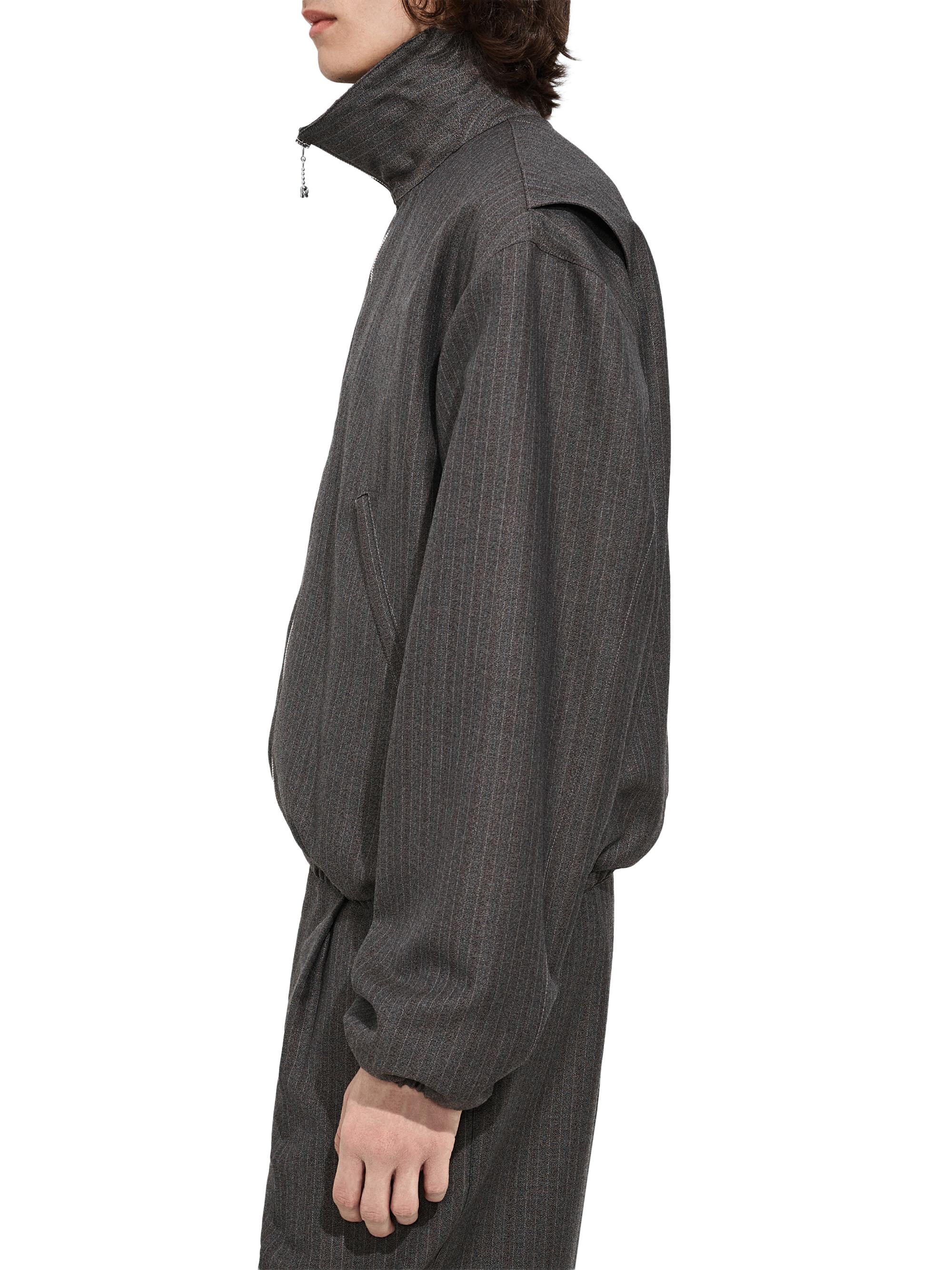 Bottega Veneta Men's Striped Wool-Mohair Jacket - Desert Grey Melange | Thumbnail 2