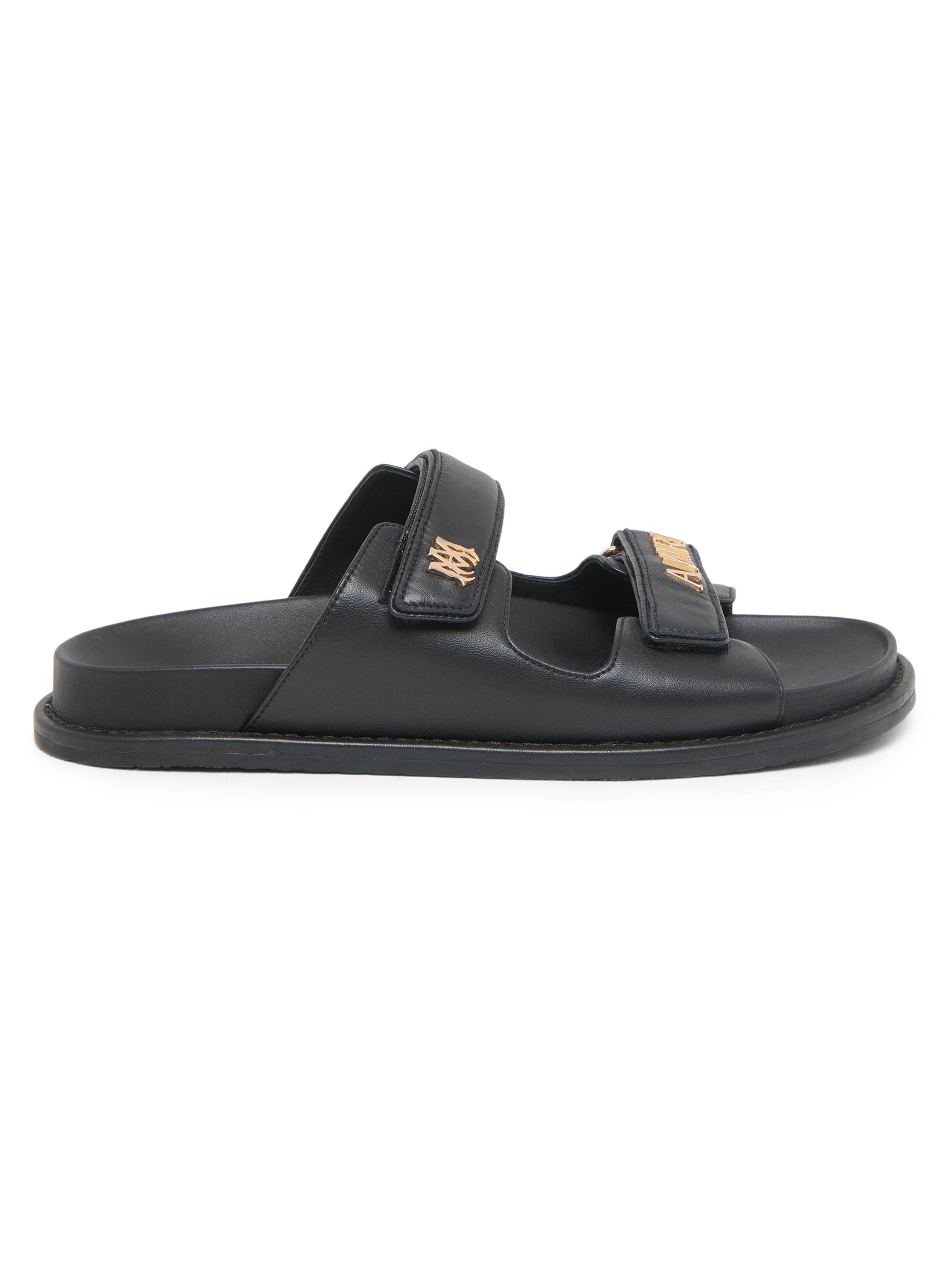 Amiri Women's Boardwalk Leather Two-Strap Sandals - Black - Women's Clothing
