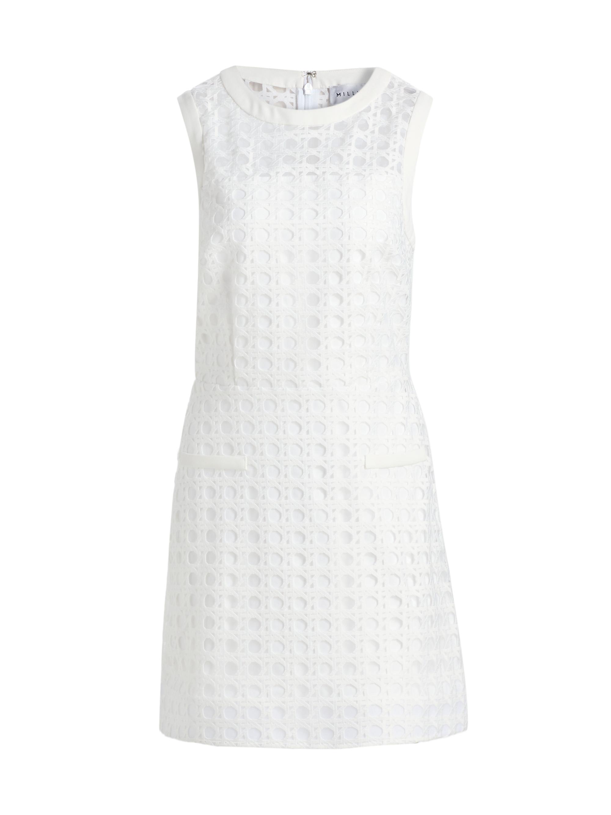 Milly Women's Moira Lattice Lace Minidress - White