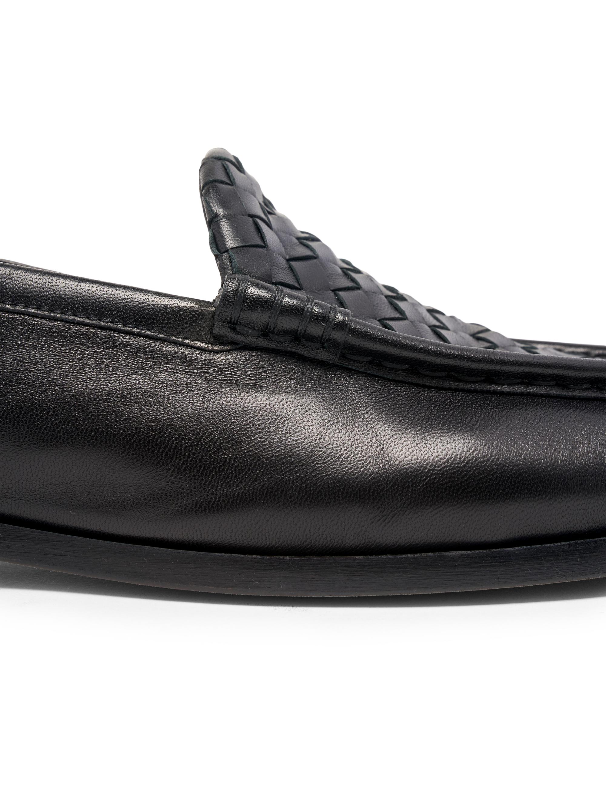 Bottega Veneta Silenzio Intrecciato Leather Loafers | Saks Fifth