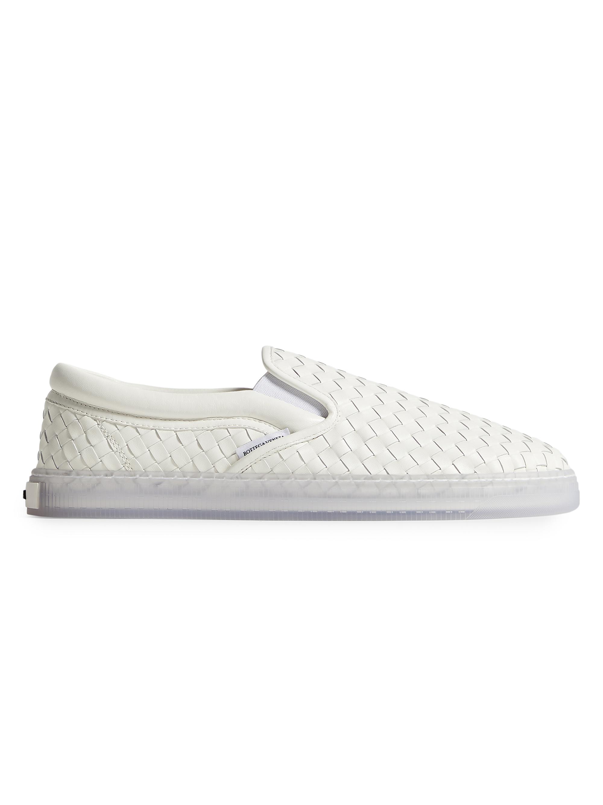 Bottega Veneta Men's Serena Intrecciato Leather Slip-On Sneakers - Alabaster