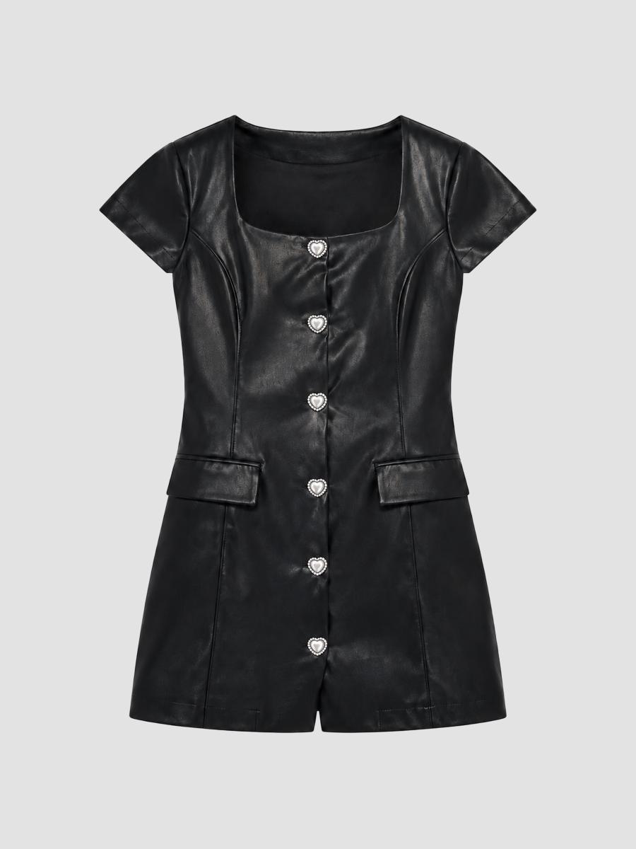 Theme Girl's Little Girl's & Girl's Zoe Faux-leather Dress In Black