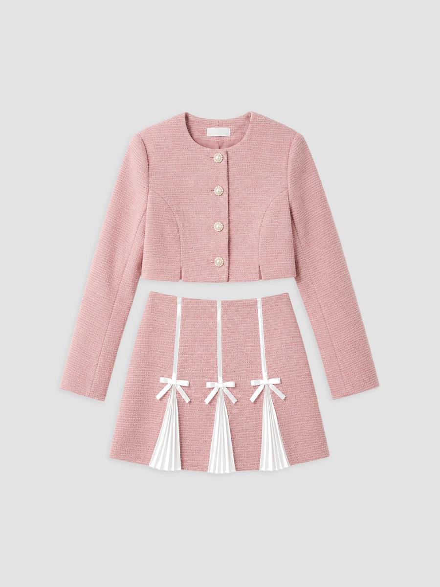 Theme Girl's Girl's 2-piece Leah Jacket & Skirt Set In Pink