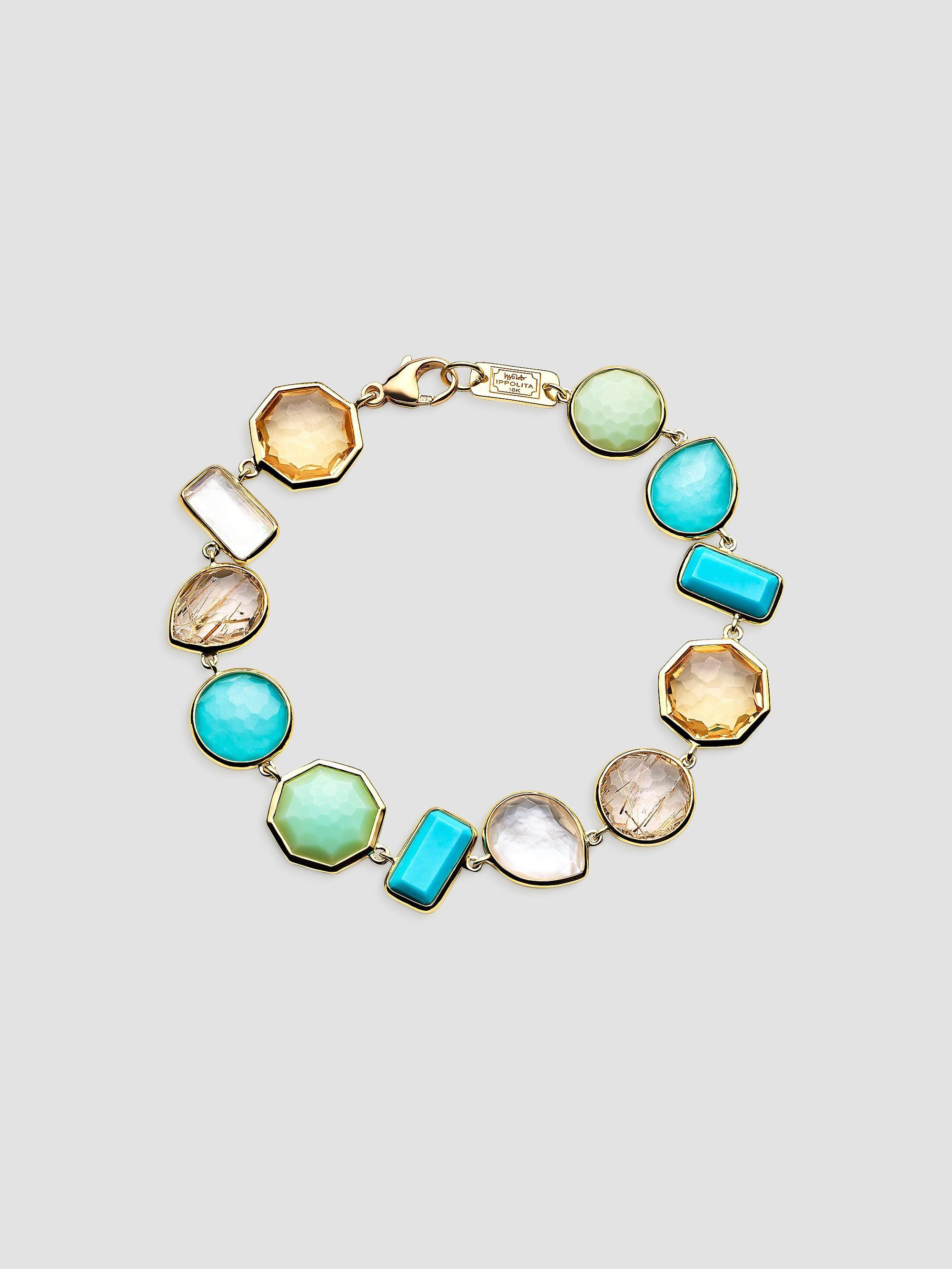 Ippolita Women's Rock Candy Fronda 18K Yellow Gold & Multi-Stone Flexible Bracelet - Gold