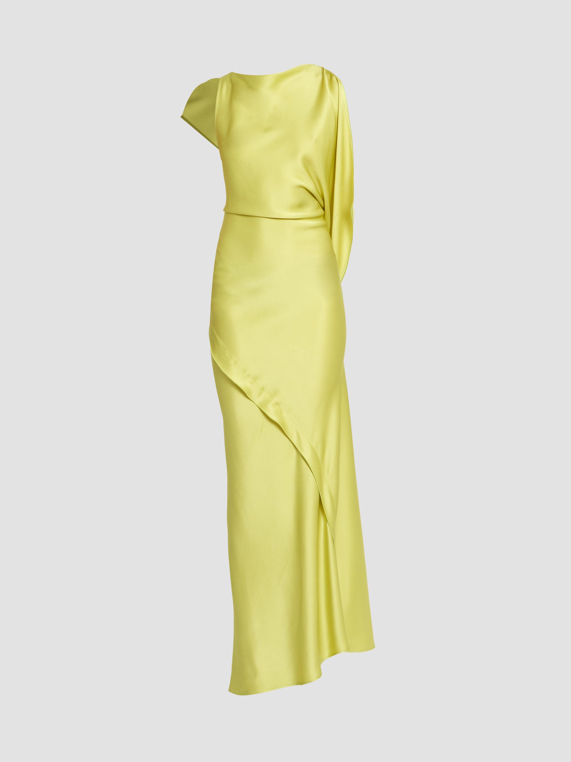 Victoria Beckham Women's Kyra Sleeveless Draped Gown - Chartreuse | Thumbnail 6
