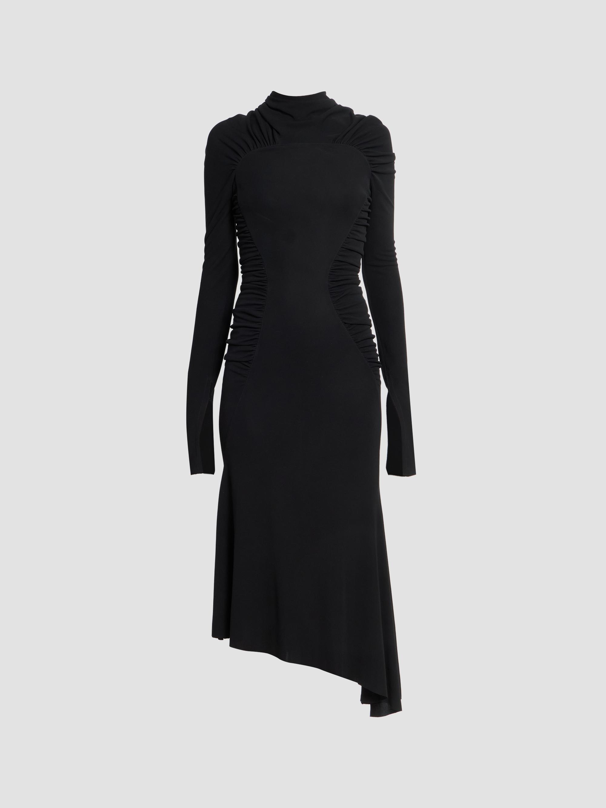 victoria beckham gathered crepe midi dress Victoria Beckham Posy Midi Dress in Burgundy - 6