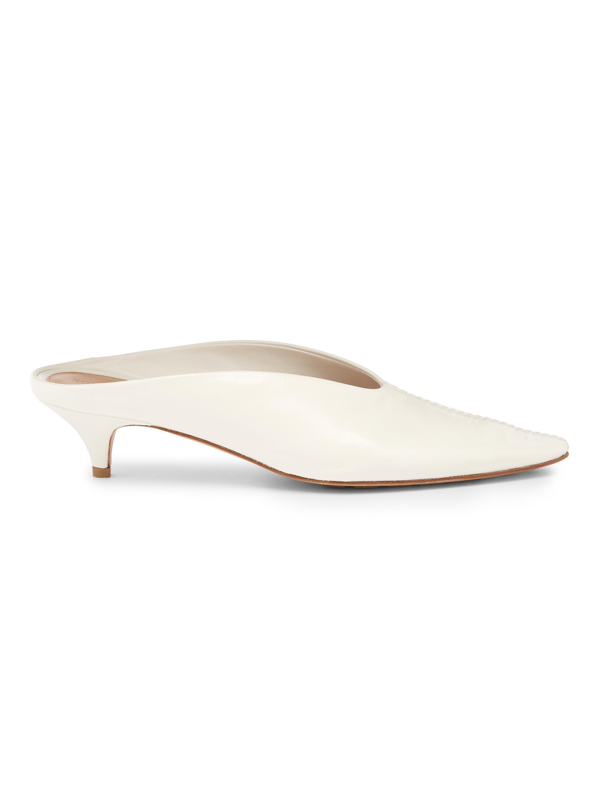 Bottega Veneta Women's Virna Sabot 40MM Leather Mules - Alabaster