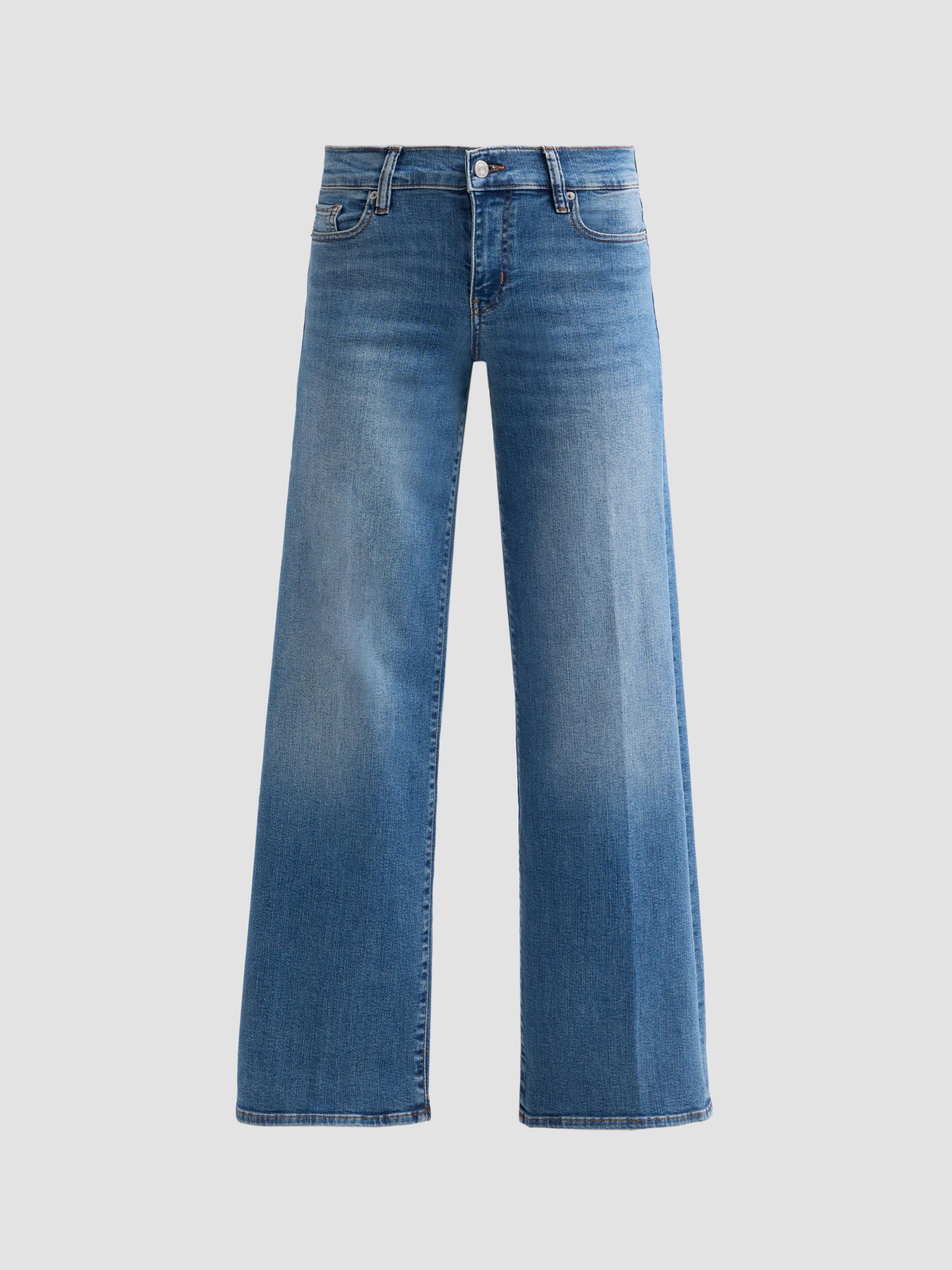 FRAME Women's Le Slim Stretch-Denim Low-Rise Wide-Leg Jeans - Gossamer | Thumbnail 6