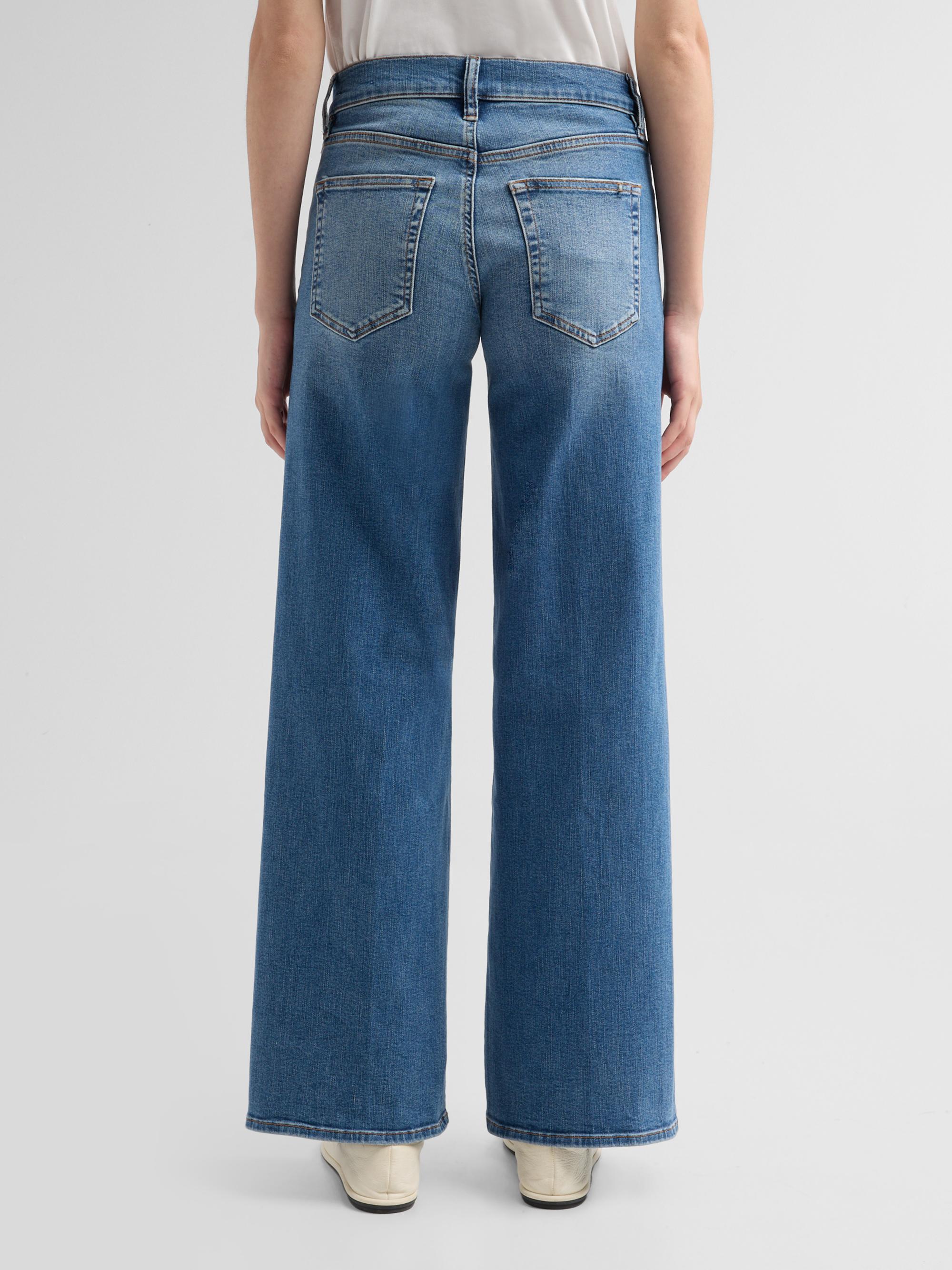 Le Slim Stretch-Denim Low-Rise Wide-Leg Jeans