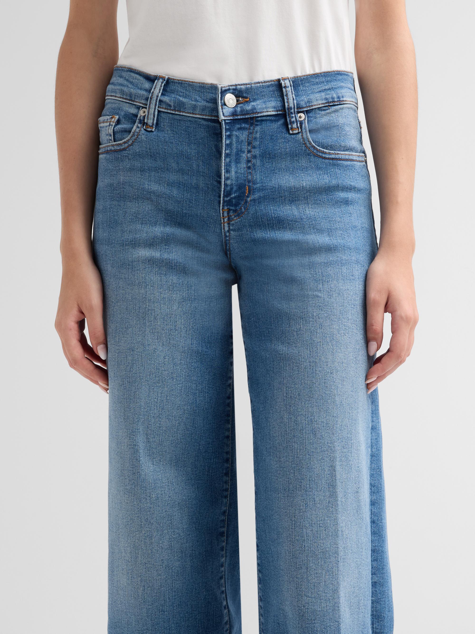 Le Slim Stretch-Denim Low-Rise Wide-Leg Jeans