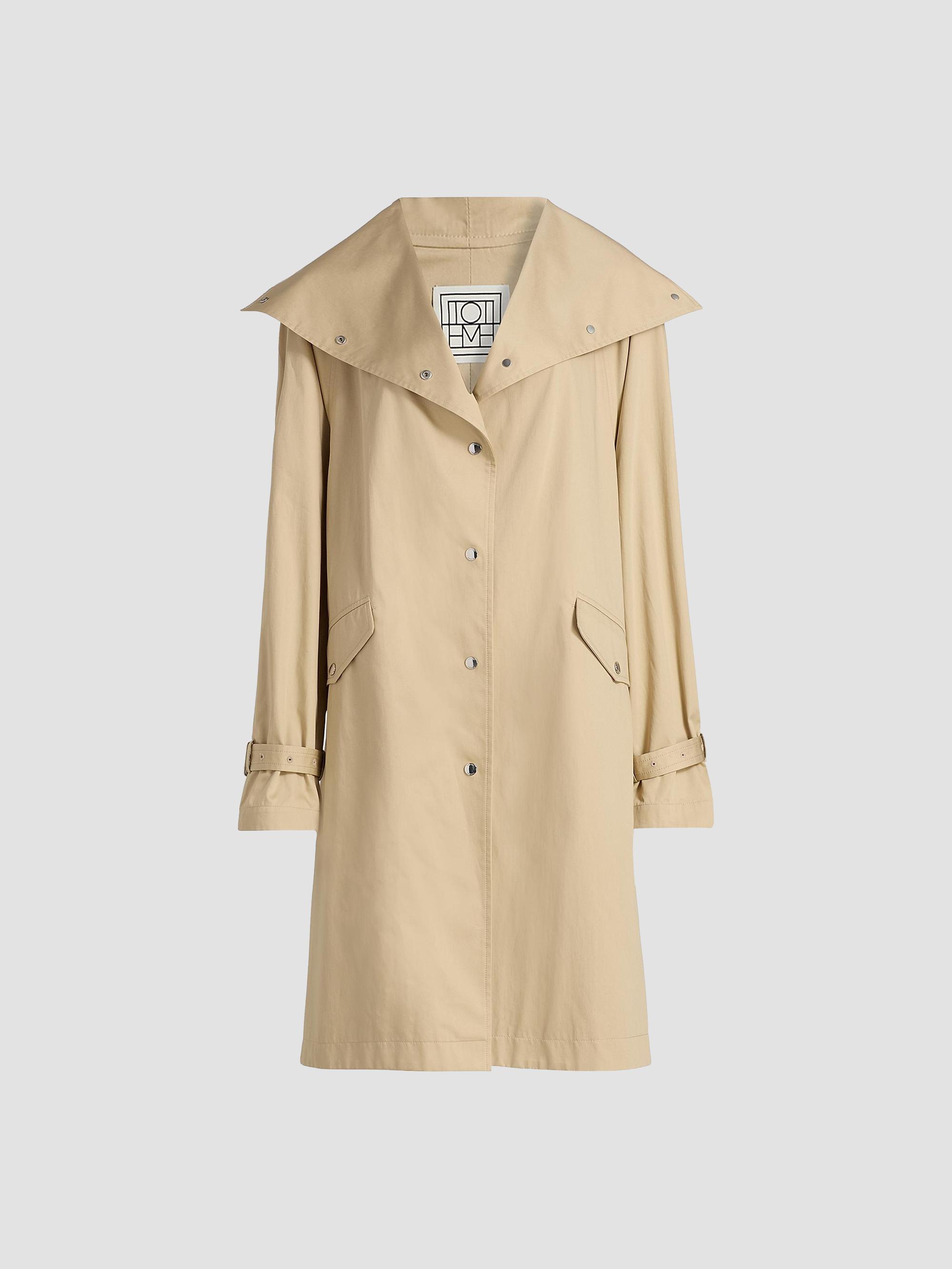 Toteme Women's Oversized Cotton Trench Coat - Beige | Thumbnail 8