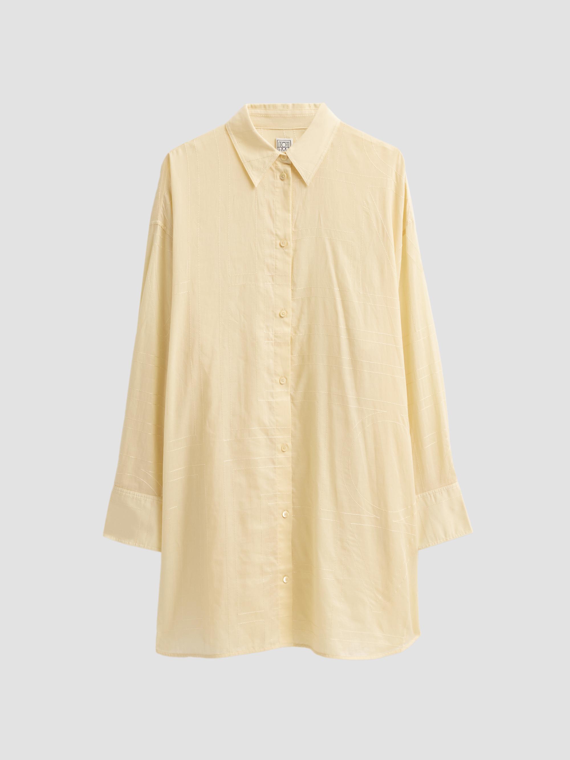 Toteme Women's Cotton-Blend Long Summer Shirt - Buttercup | Thumbnail 6