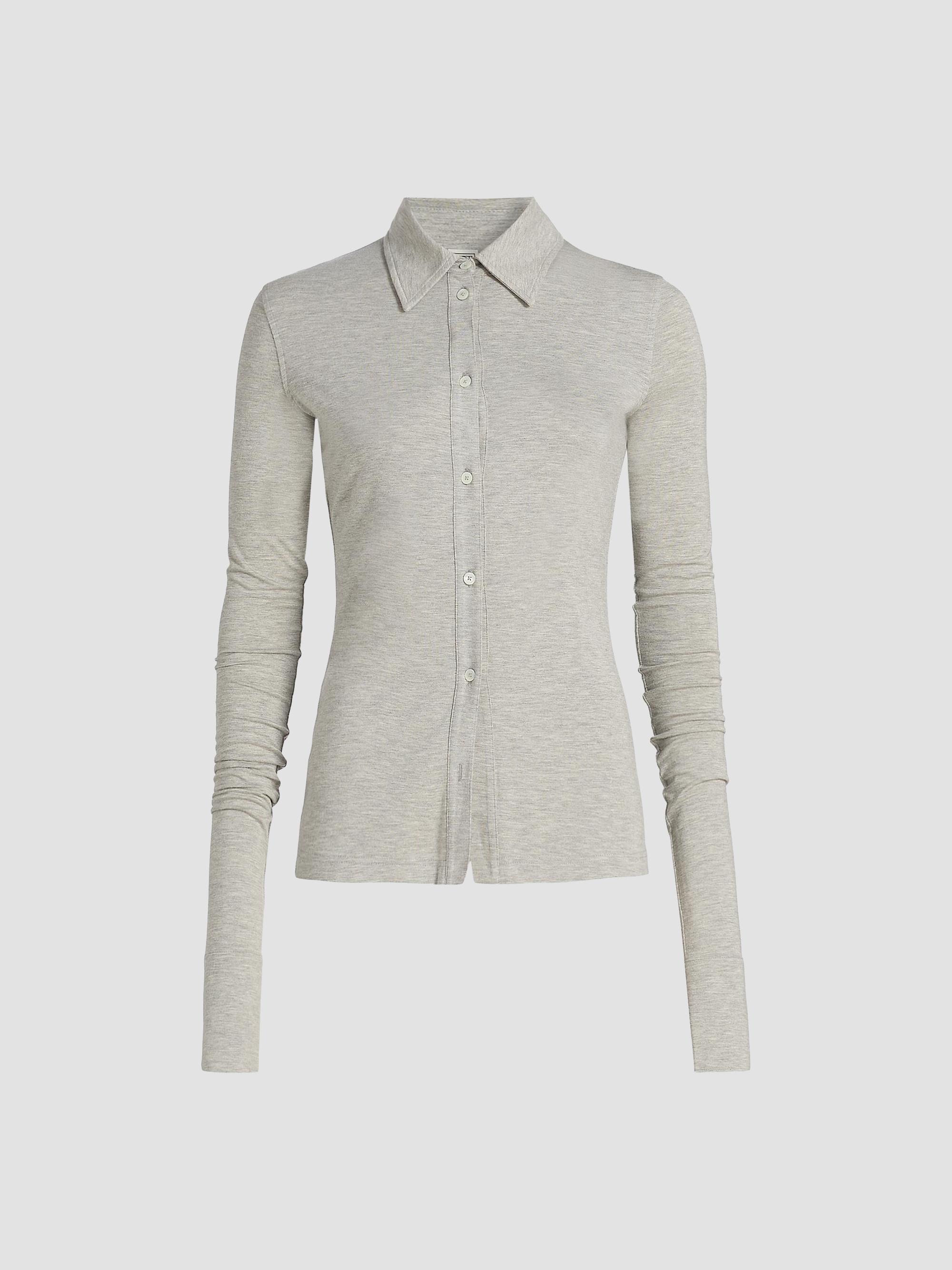 Toteme Women's Fitted Jersey Shirt - Pale Grey | Thumbnail 8