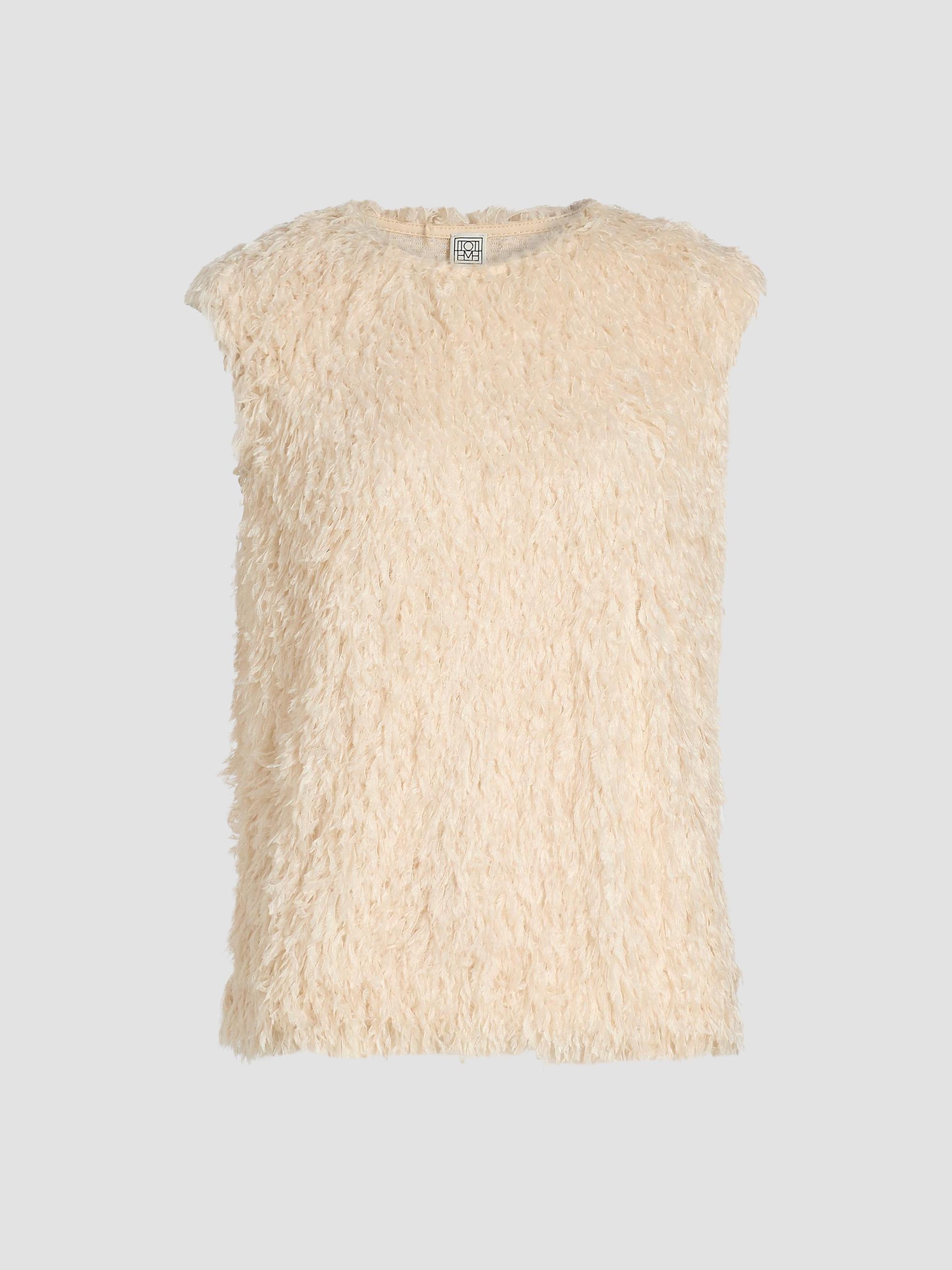 Toteme Women's Feathered Jersey Sleeveless Top - Eggshell | Thumbnail 8