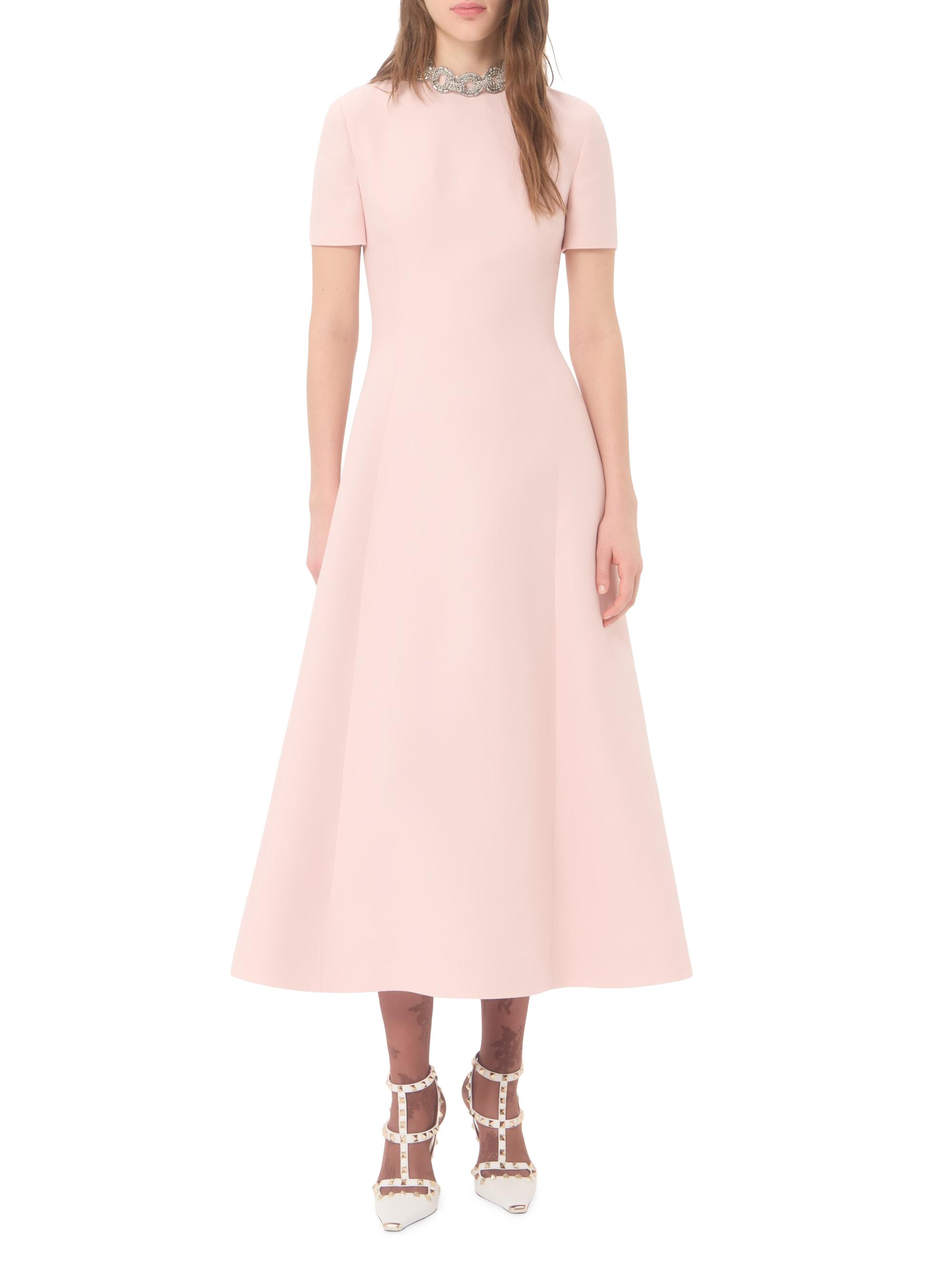 Valentino Garavani Women's Crepe Couture Embroidered Midi Dress - Pink Silver | Thumbnail 2