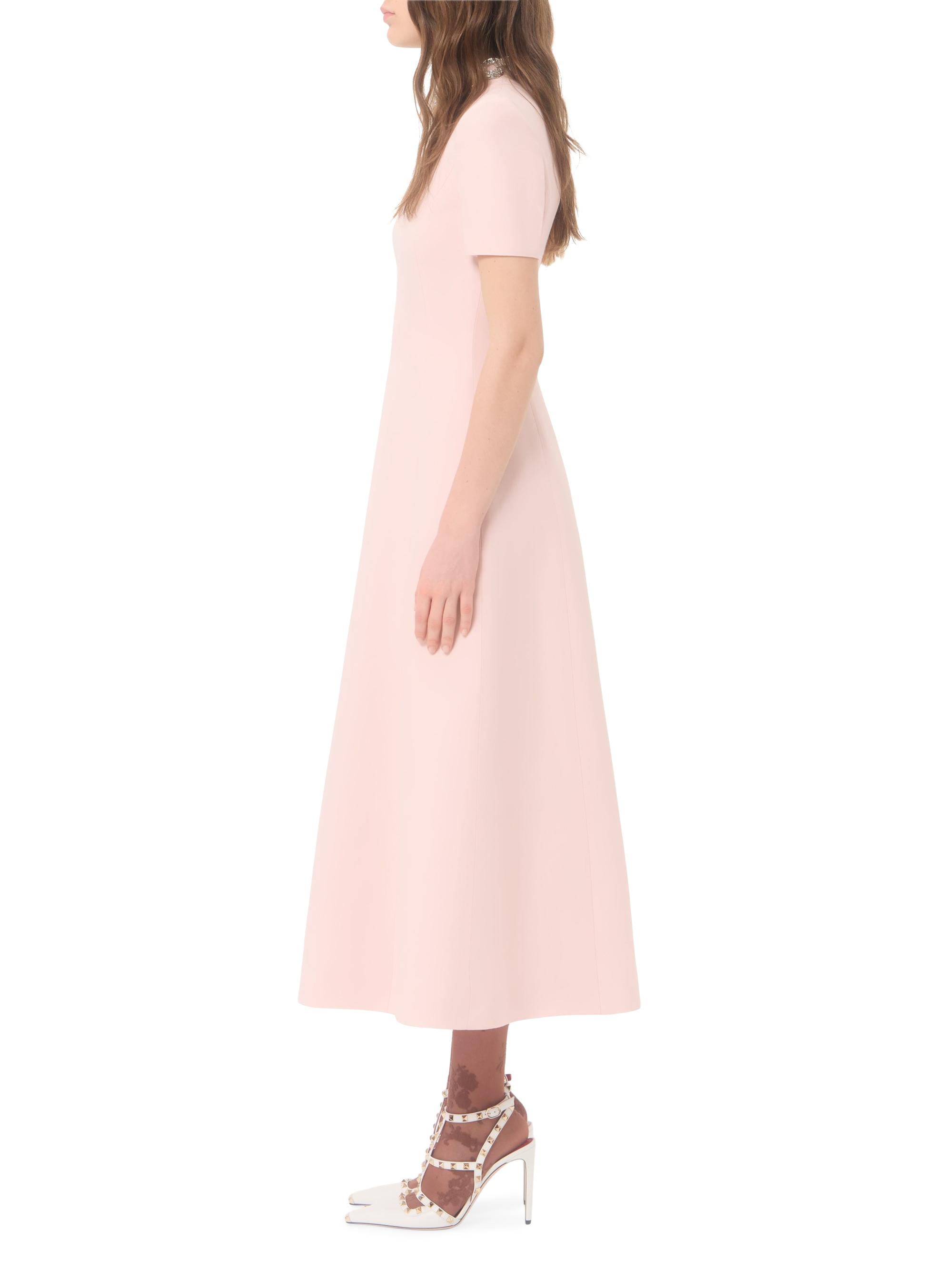 Valentino Garavani Women's Crepe Couture Embroidered Midi Dress - Pink Silver | Thumbnail 3