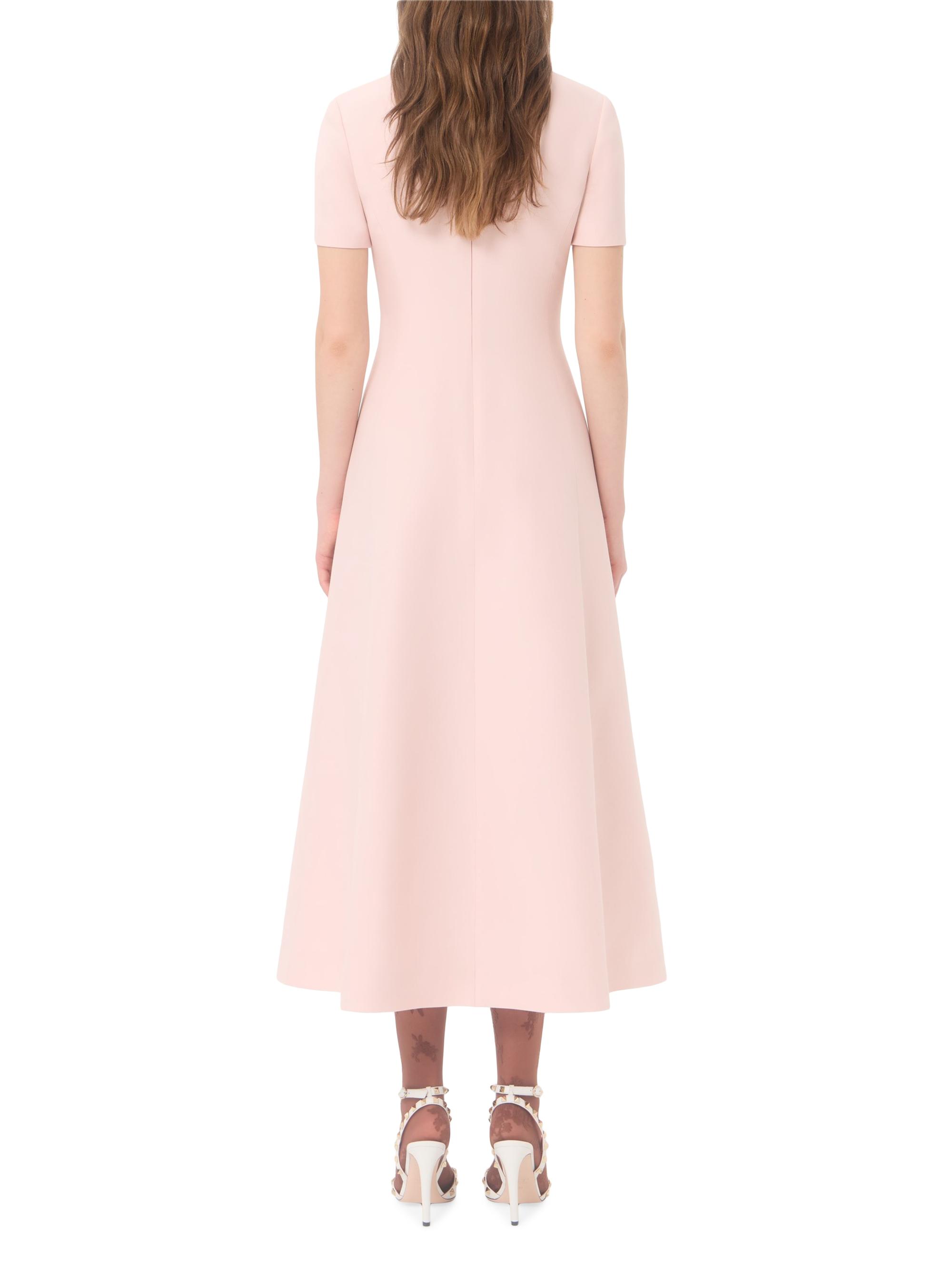Valentino Garavani Women's Crepe Couture Embroidered Midi Dress - Pink Silver | Thumbnail 4