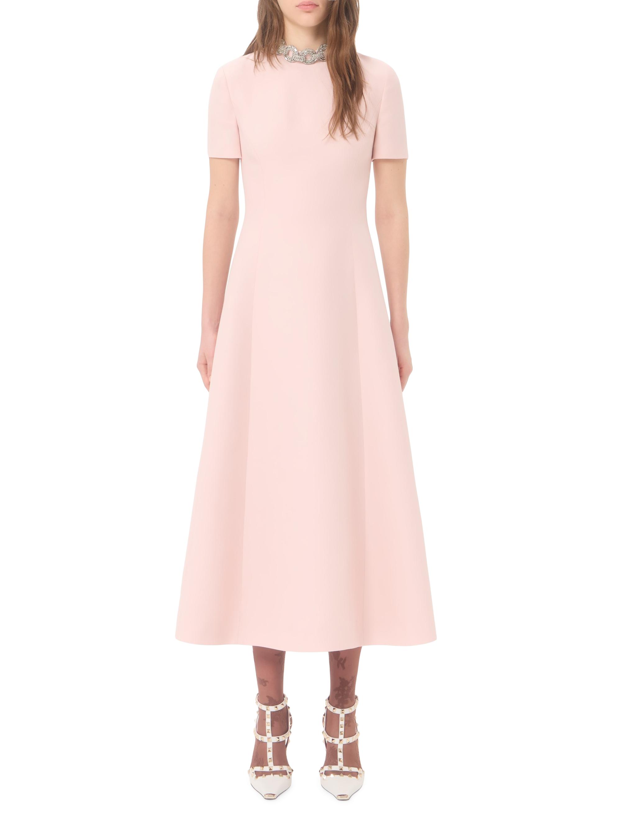 Valentino Garavani Women's Crepe Couture Embroidered Midi Dress - Pink Silver | Thumbnail 5