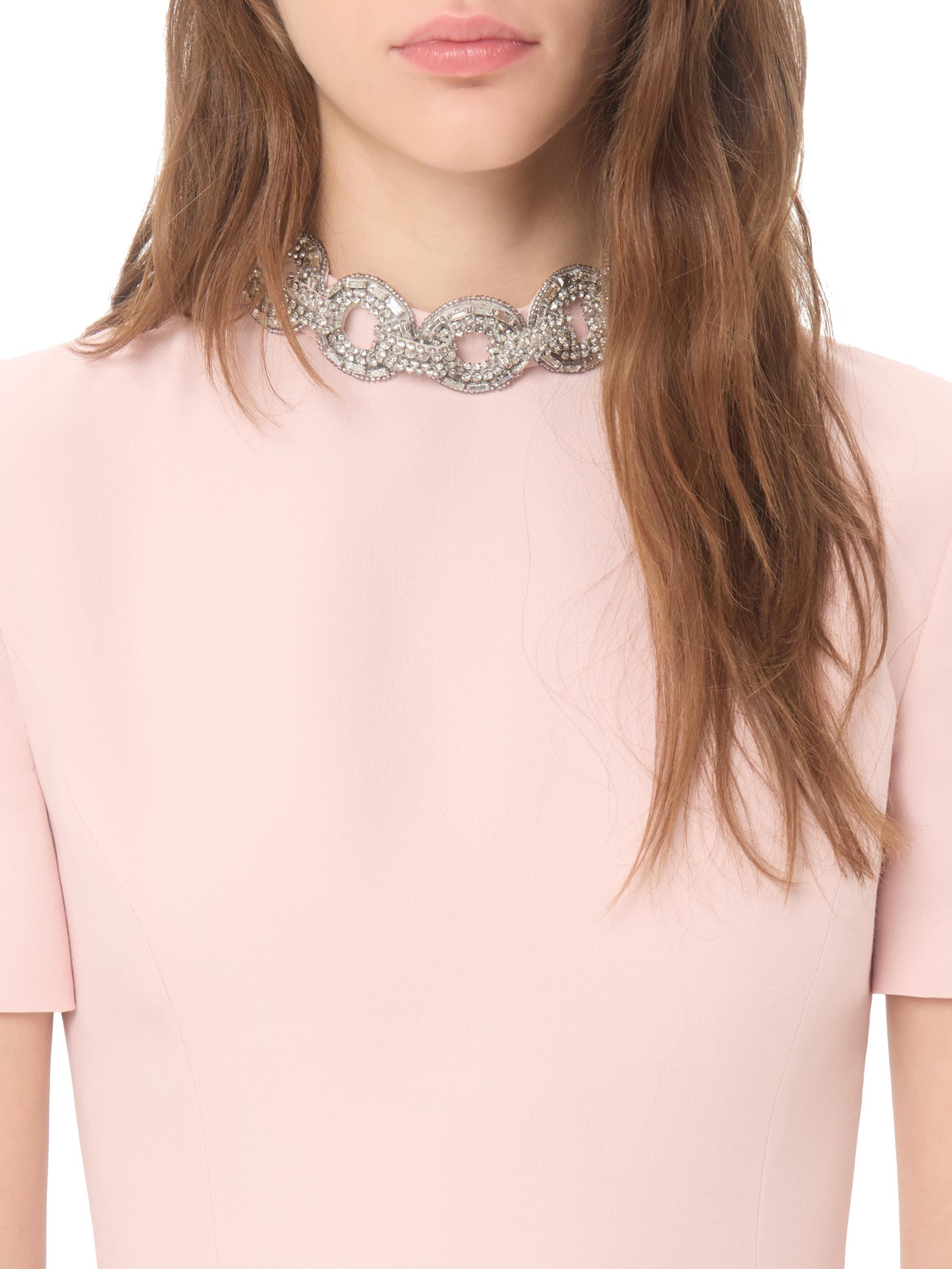Valentino Garavani Women's Crepe Couture Embroidered Midi Dress - Pink Silver | Thumbnail 6