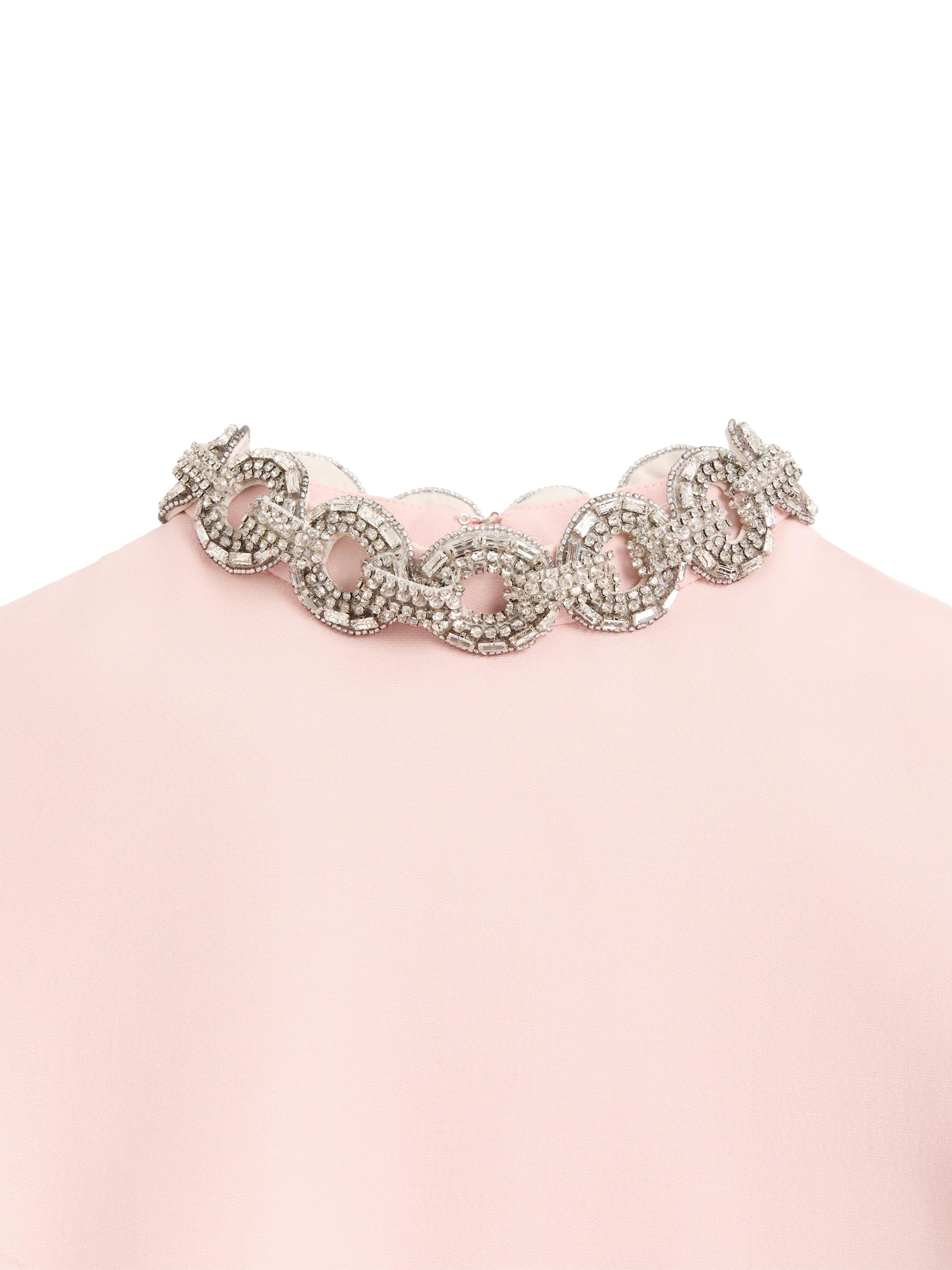 Valentino Garavani Women's Crepe Couture Embroidered Midi Dress - Pink Silver | Thumbnail 7