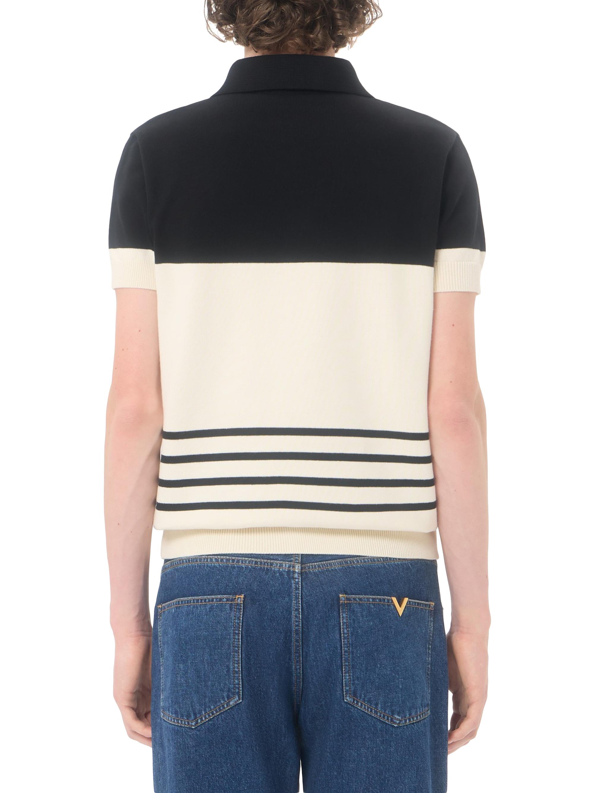 Valentino Garavani Men's Wool Polo Shirt with VLogo - Butter Black | Thumbnail 5