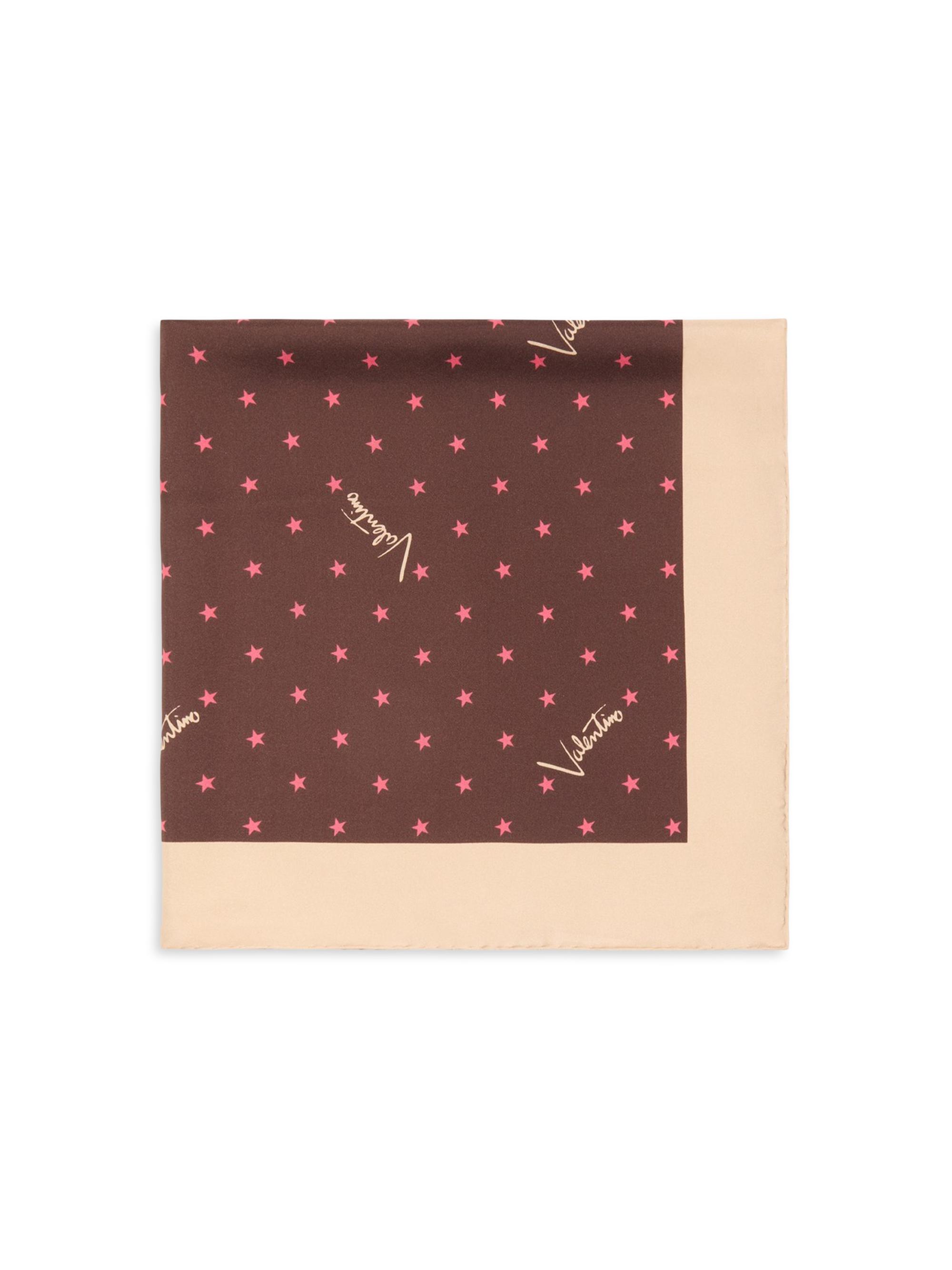 Valentino Garavani Women's Stelline E Firma Starry Silk Scarf - Coral Chocolate