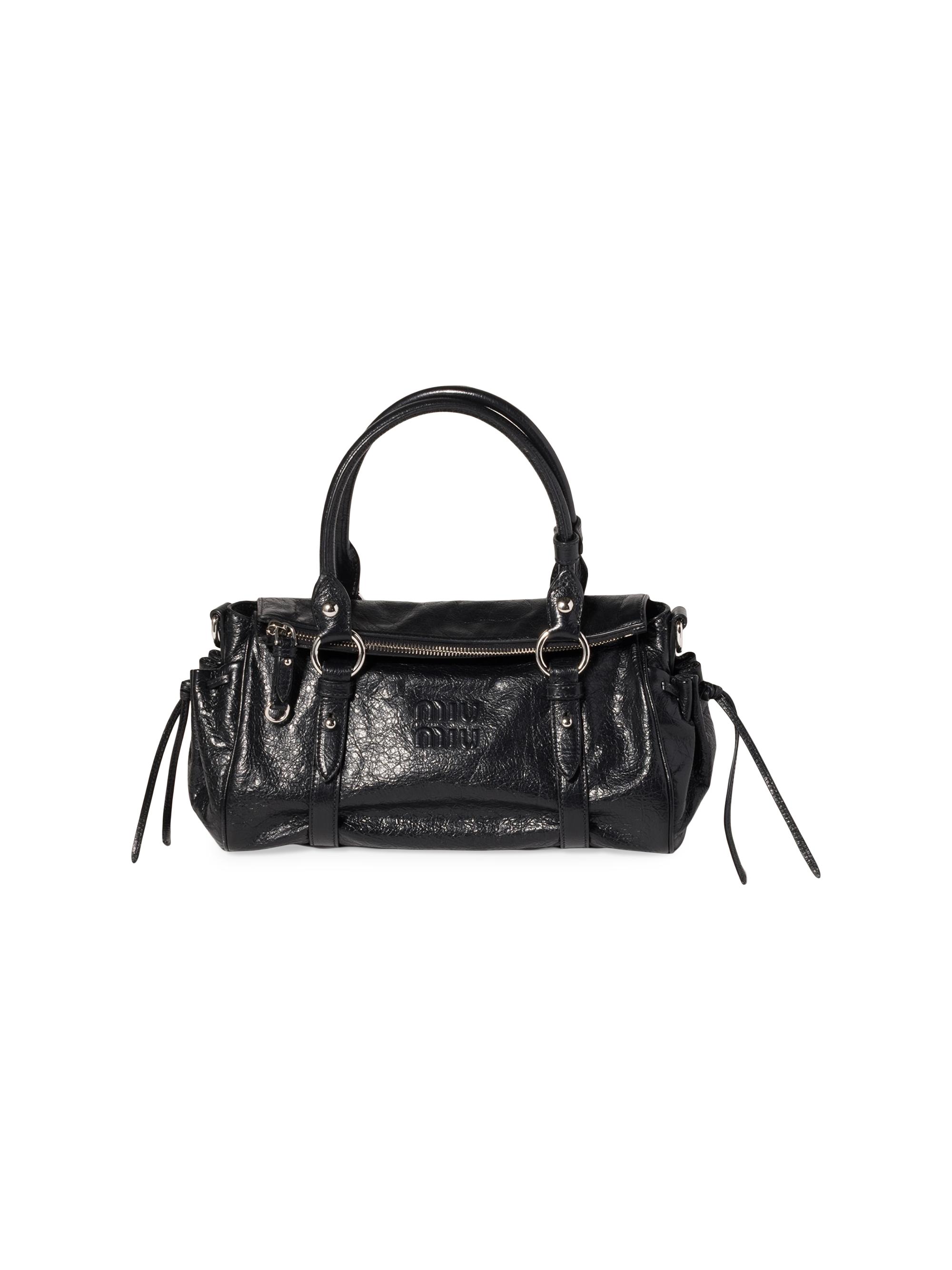 Miu Miu Women's Nappa Leather Top Handle Bag - Black