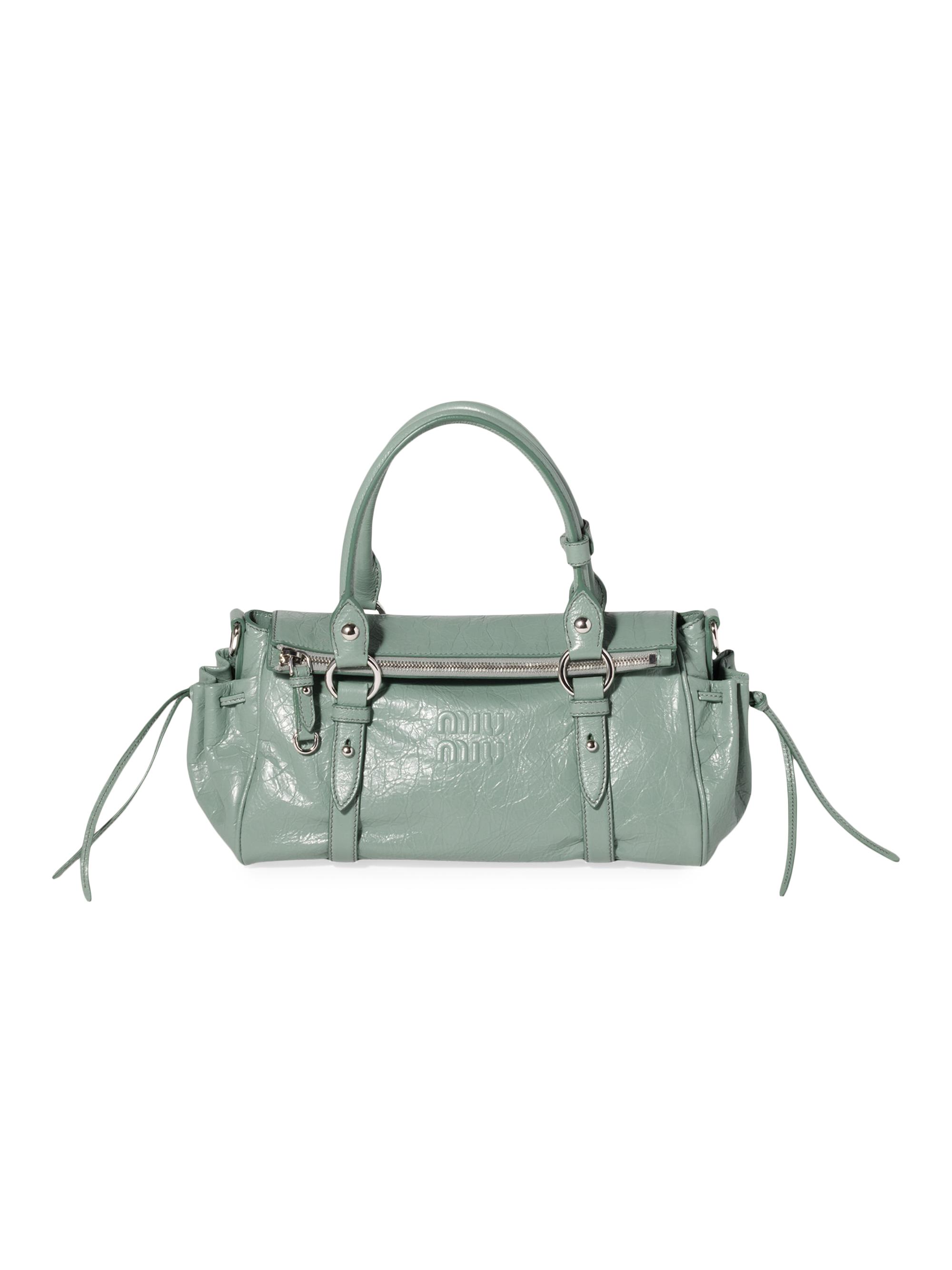Miu Miu Women's Nappa Leather Top Handle Bag - Green