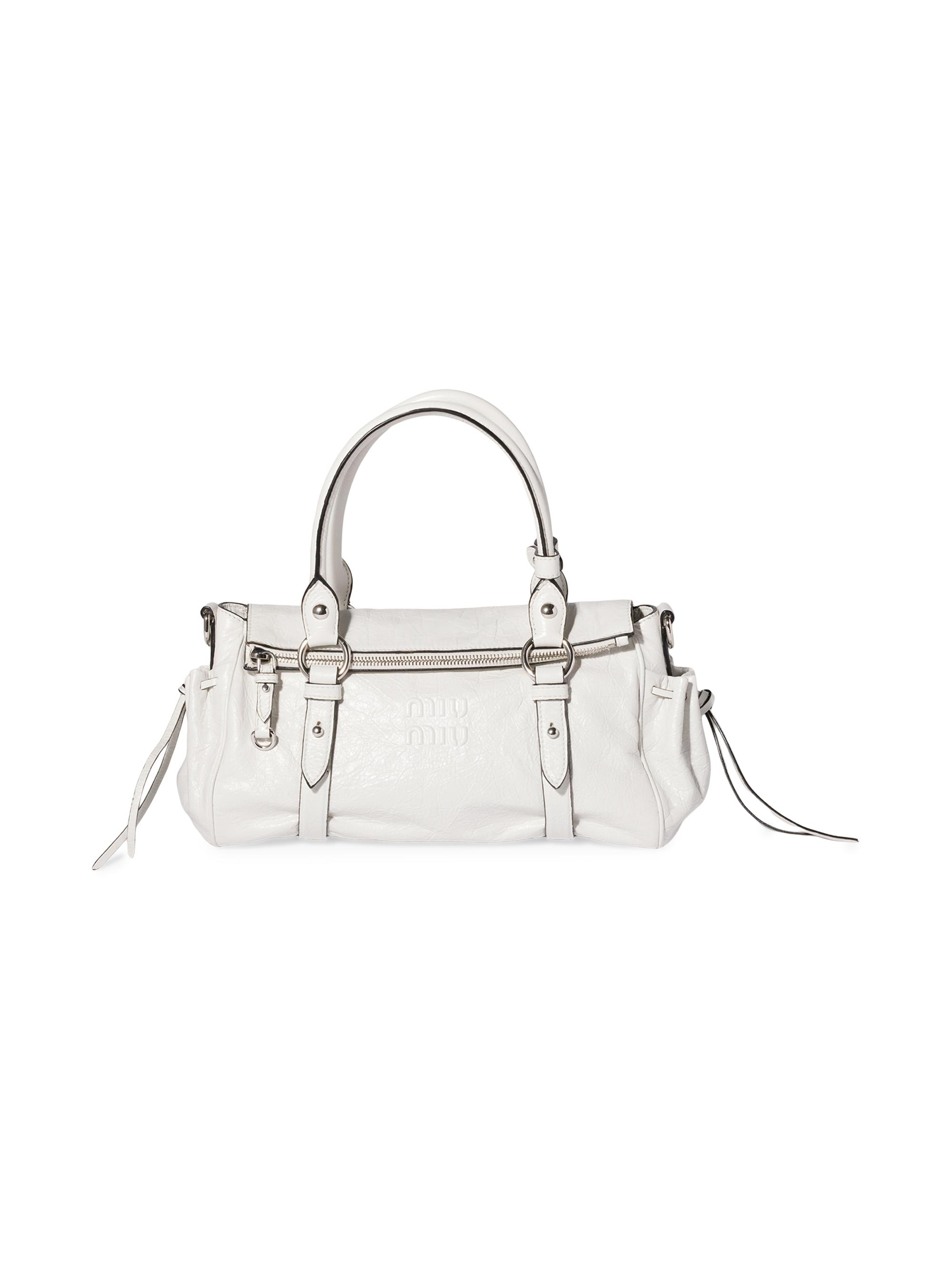 Miu Miu Women's Nappa Leather Top Handle Bag - Beige