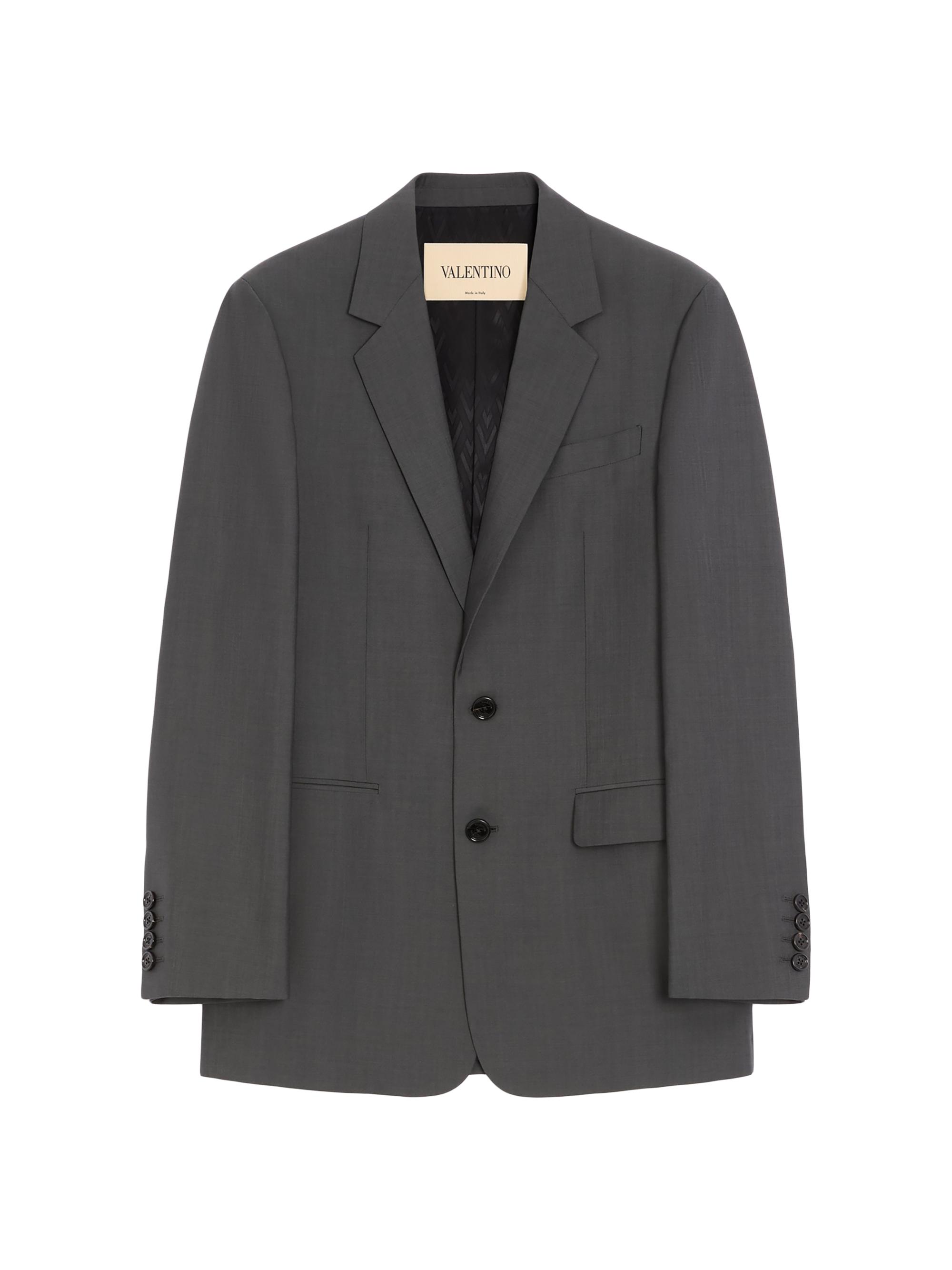 Valentino Garavani Men's Single-Breasted Wool Jacket - Dark Grey