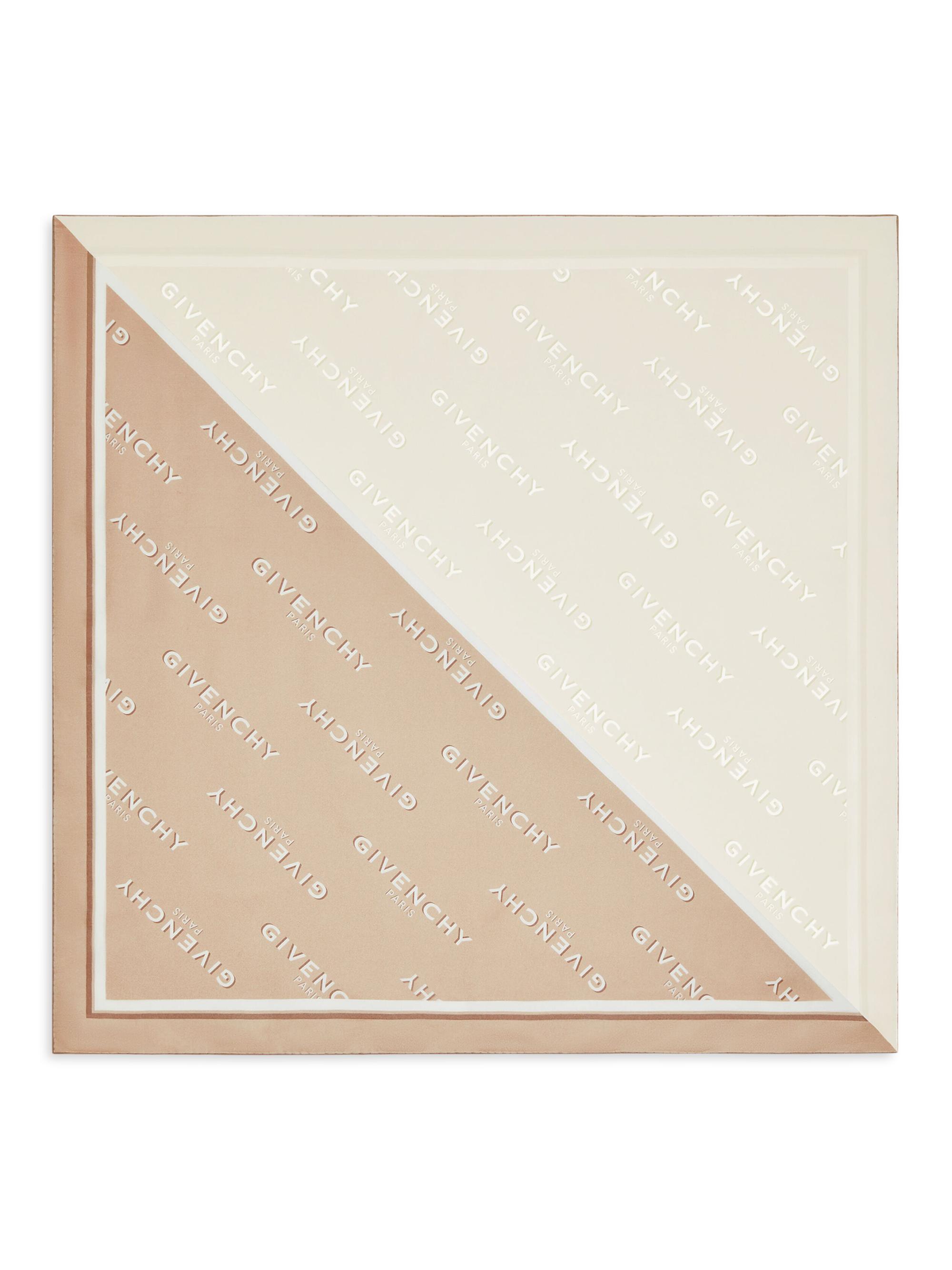 Givenchy Women's Shadow Bicolor Square Scarf in Silk - Ecru - Women's Clothing