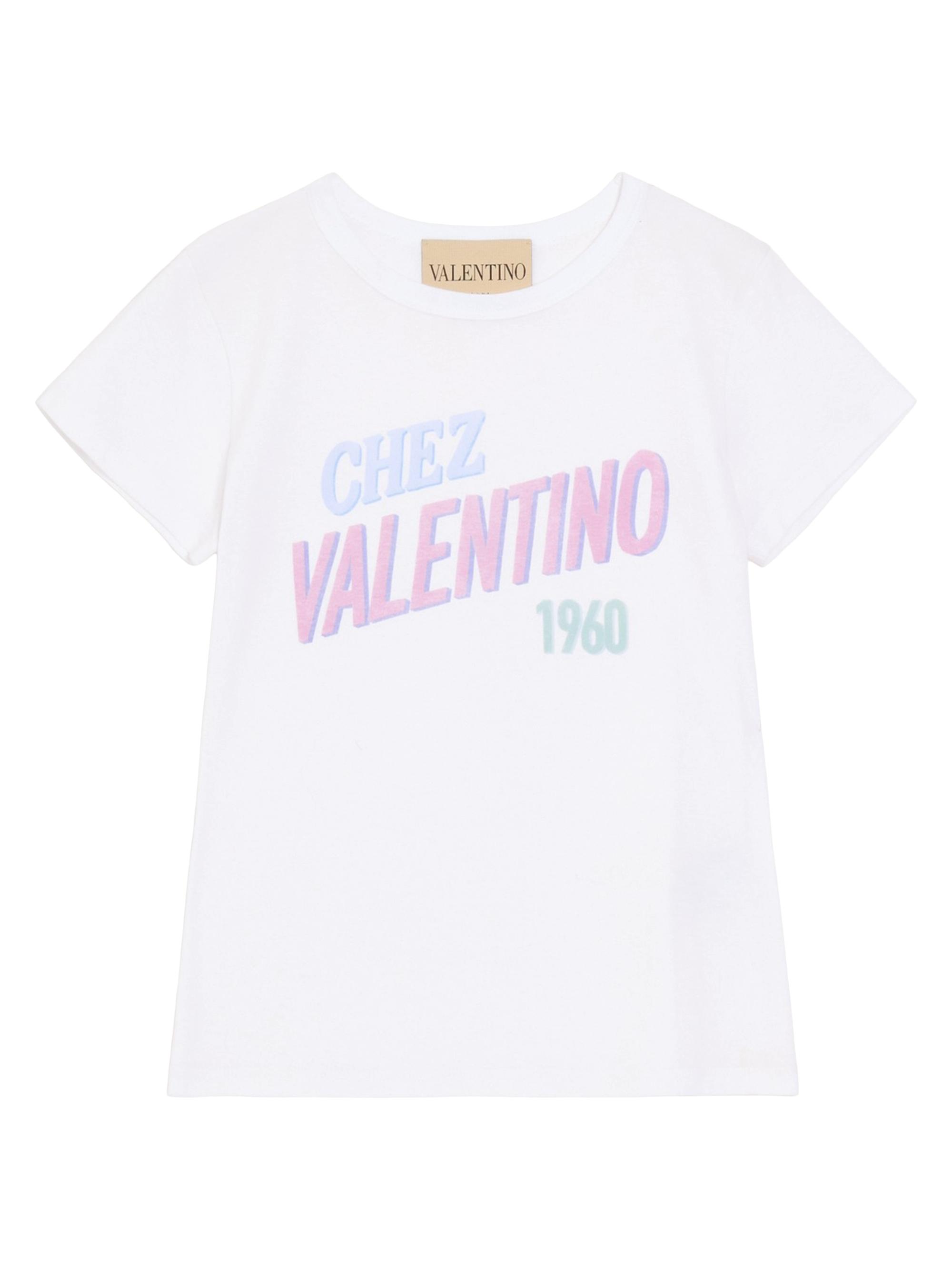 Valentino Garavani Women's Cotton Jersey T-Shirt with Chez Valentino 1960 Print - White