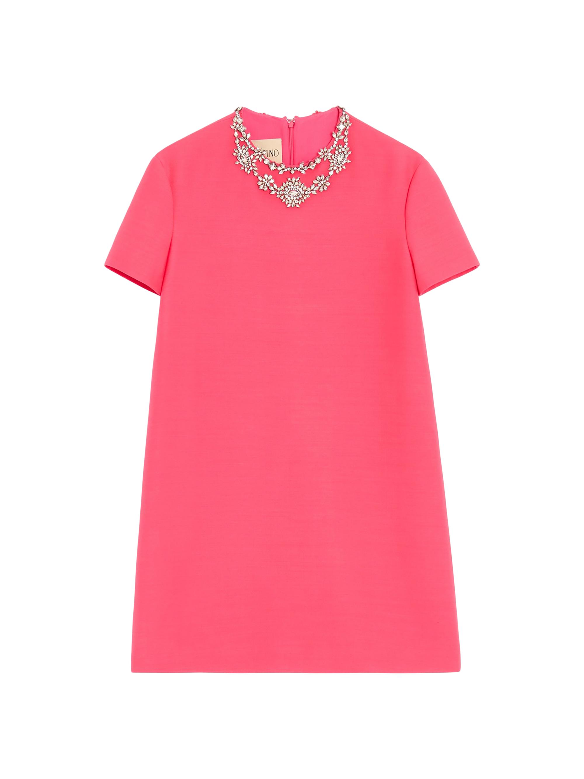 Valentino Garavani Women's Embroidered Crepe Couture Short Dress - Coral