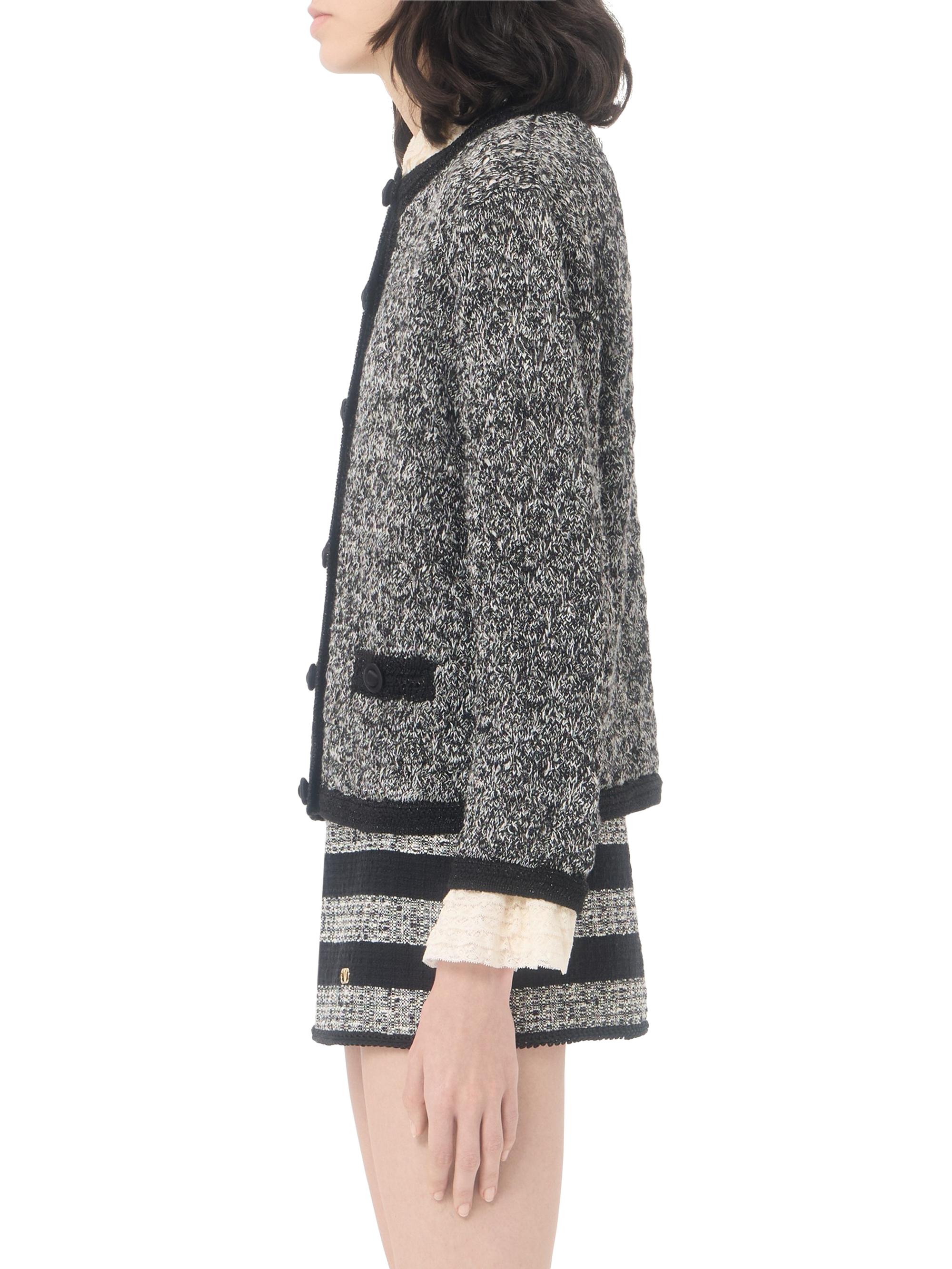 Valentino Garavani Women's Knitted Jacket in Linen and Lurex - Black | Thumbnail 4