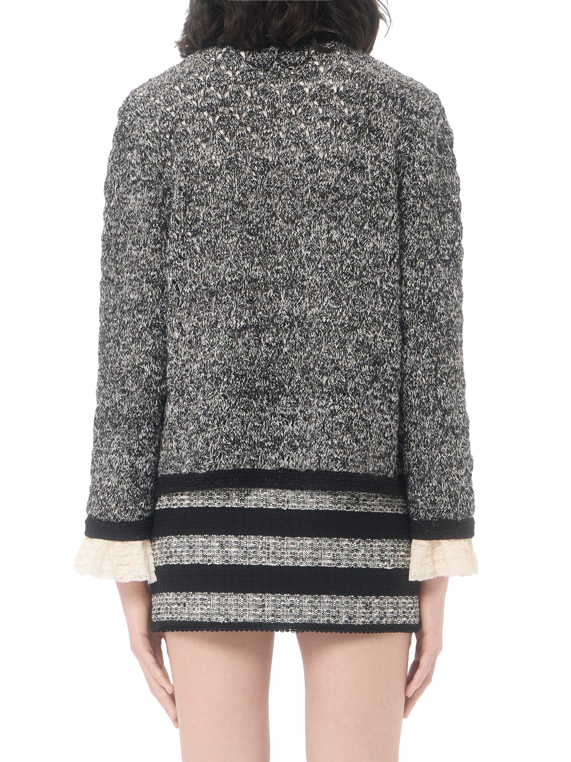 Valentino Garavani Women's Knitted Jacket in Linen and Lurex - Black | Thumbnail 5