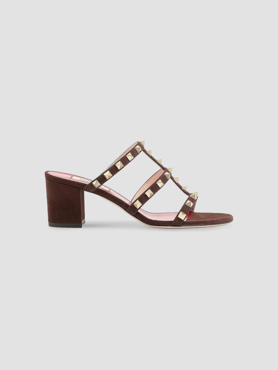 Valentino Garavani Rockstud 60MM Slide Sandals in Suede | Saks