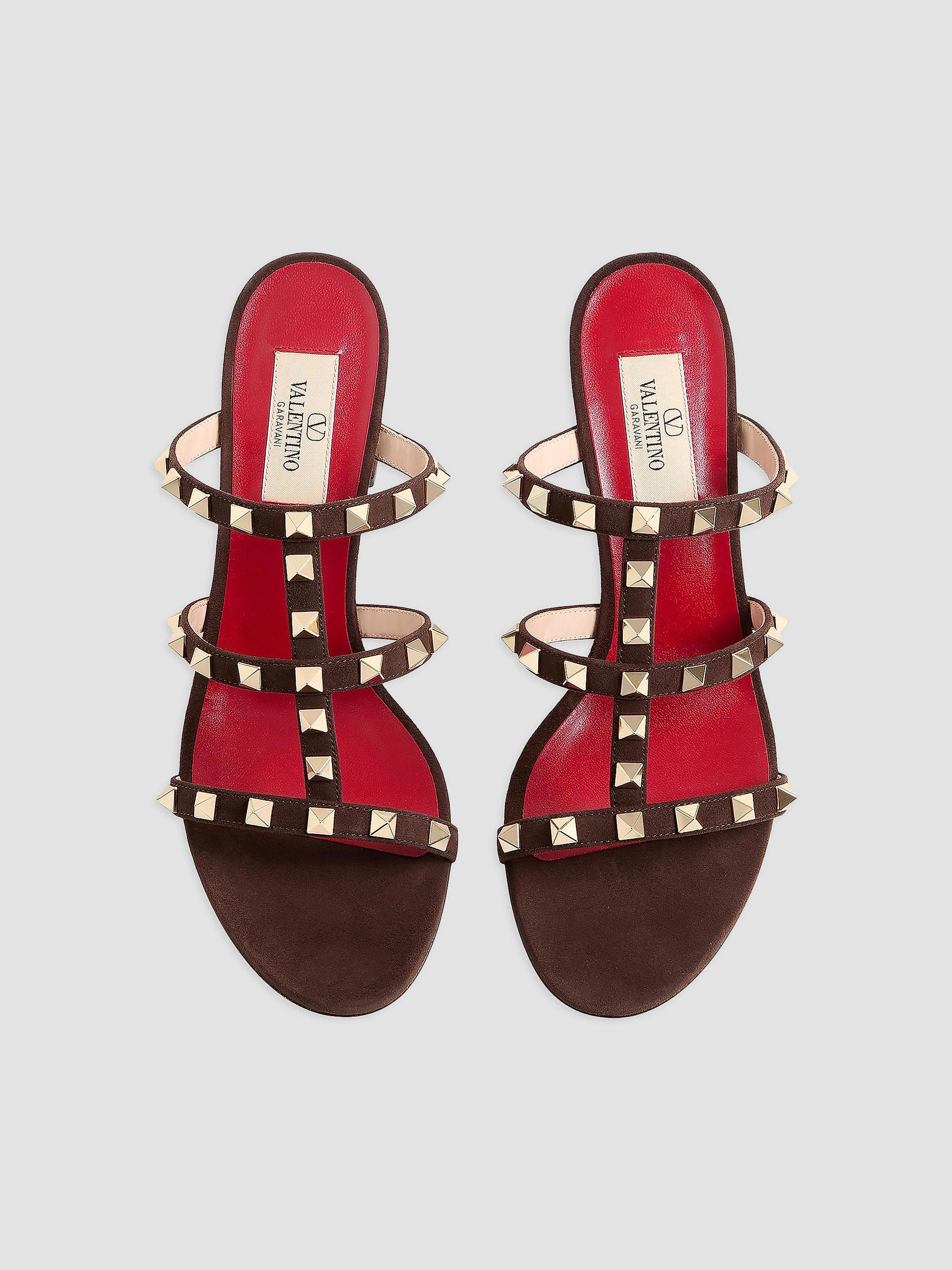 VALENTINO GARAVANIサンダル Valentino Garavani Rockstud 60MM Slide Sandals in Suede | Saks