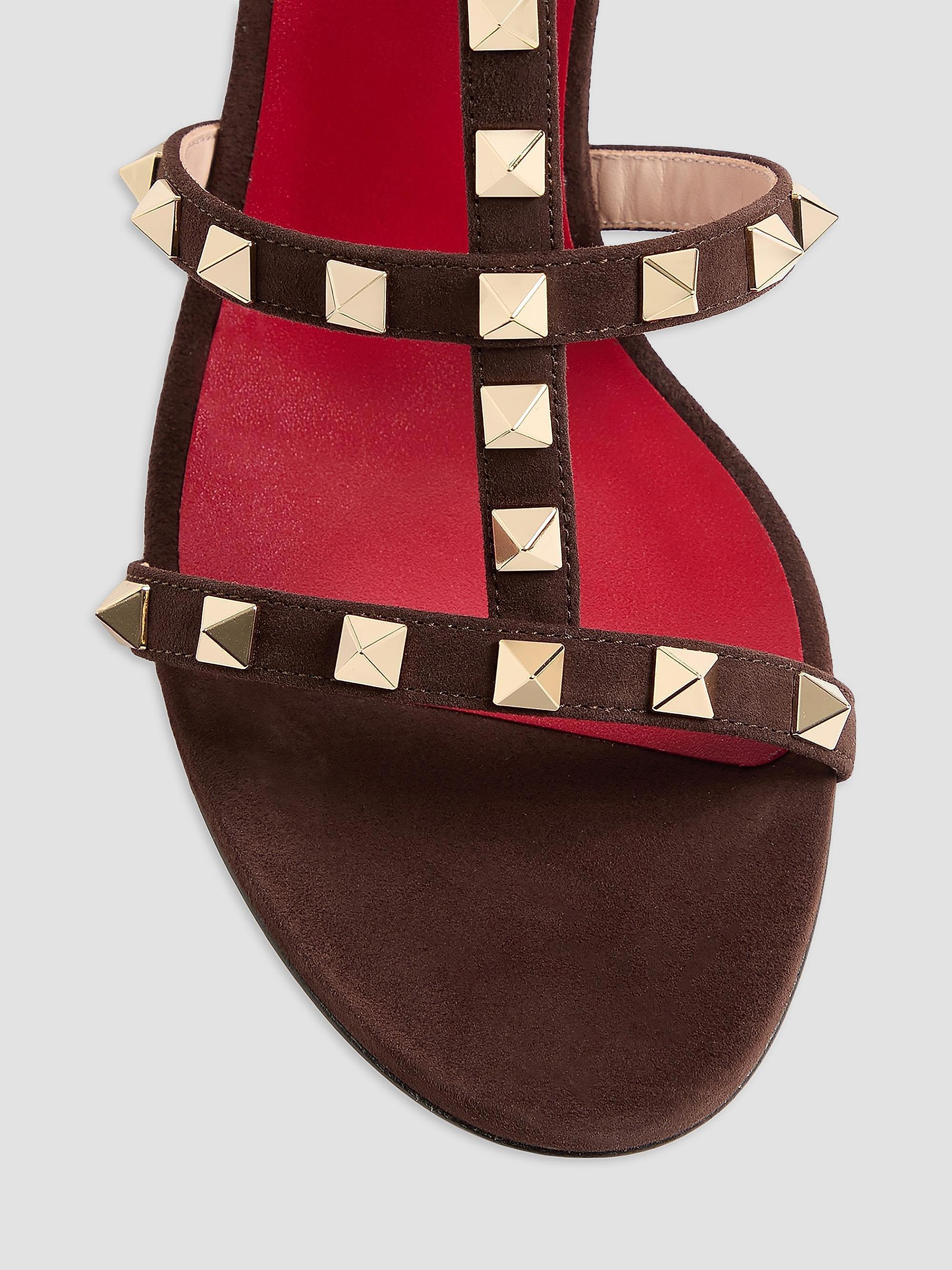 Valentino Garavani Rockstud 60MM Slide Sandals in Suede | Saks