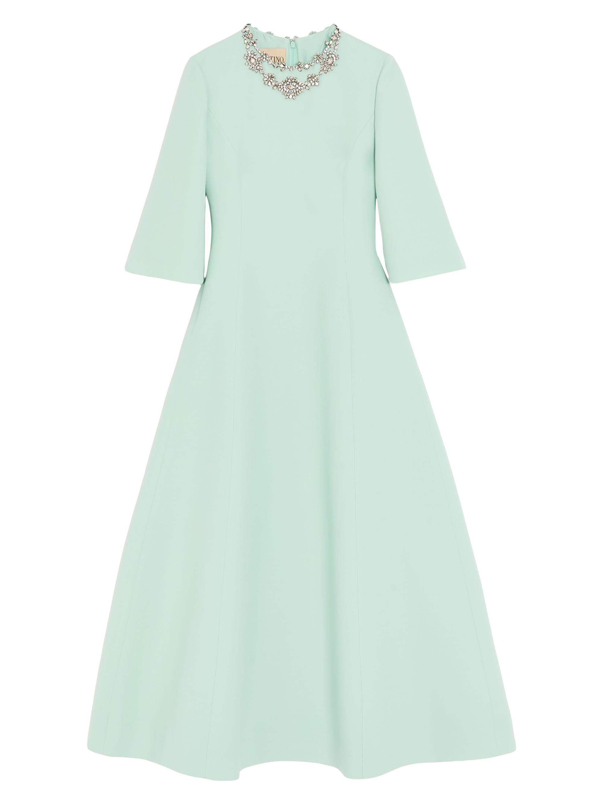 Valentino Garavani Crepe Couture Embroidered Midi Dress | Saks