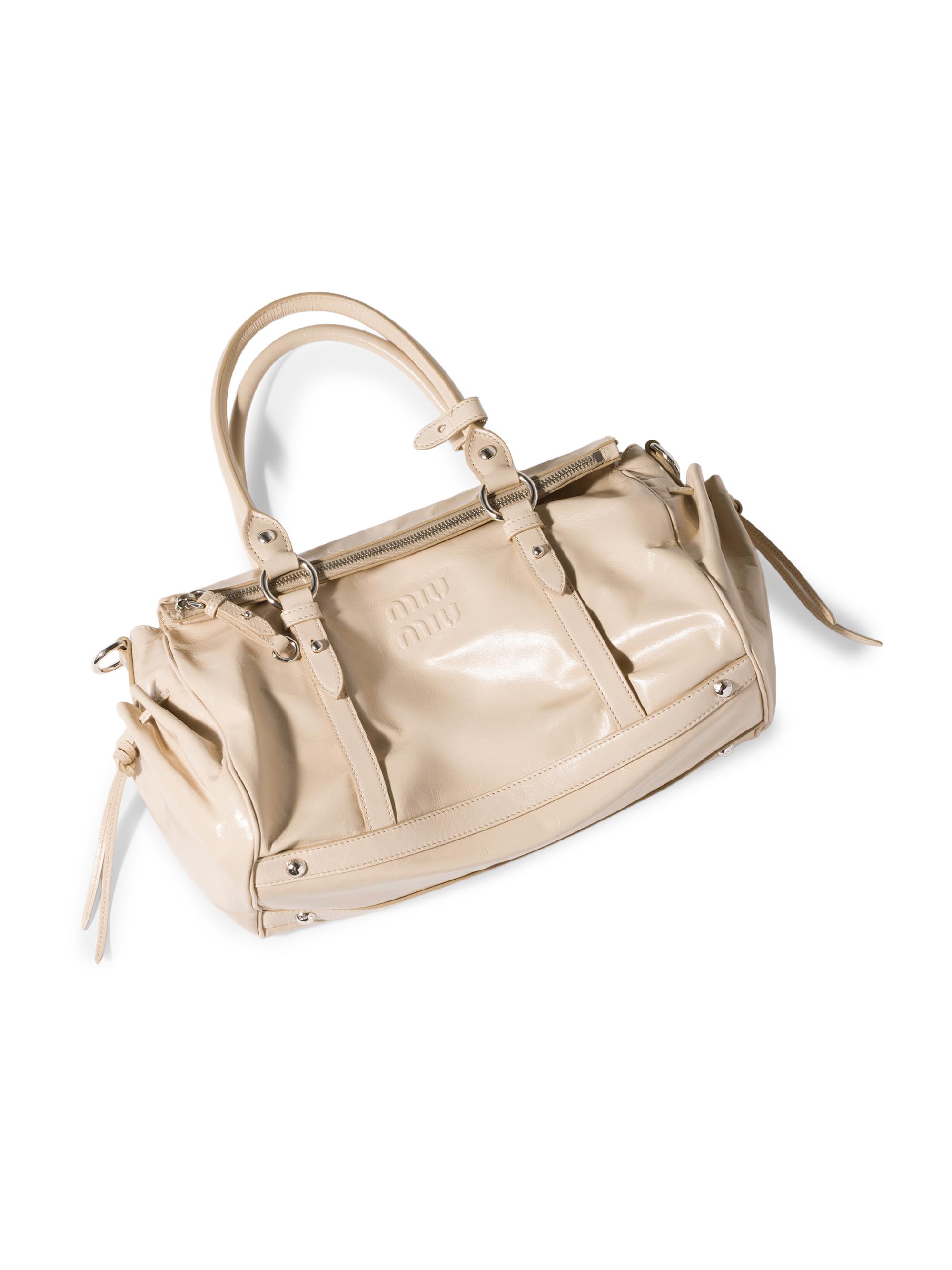 Miu Miu Shiny Leather Top Handle Bag | Saks Fifth Avenue
