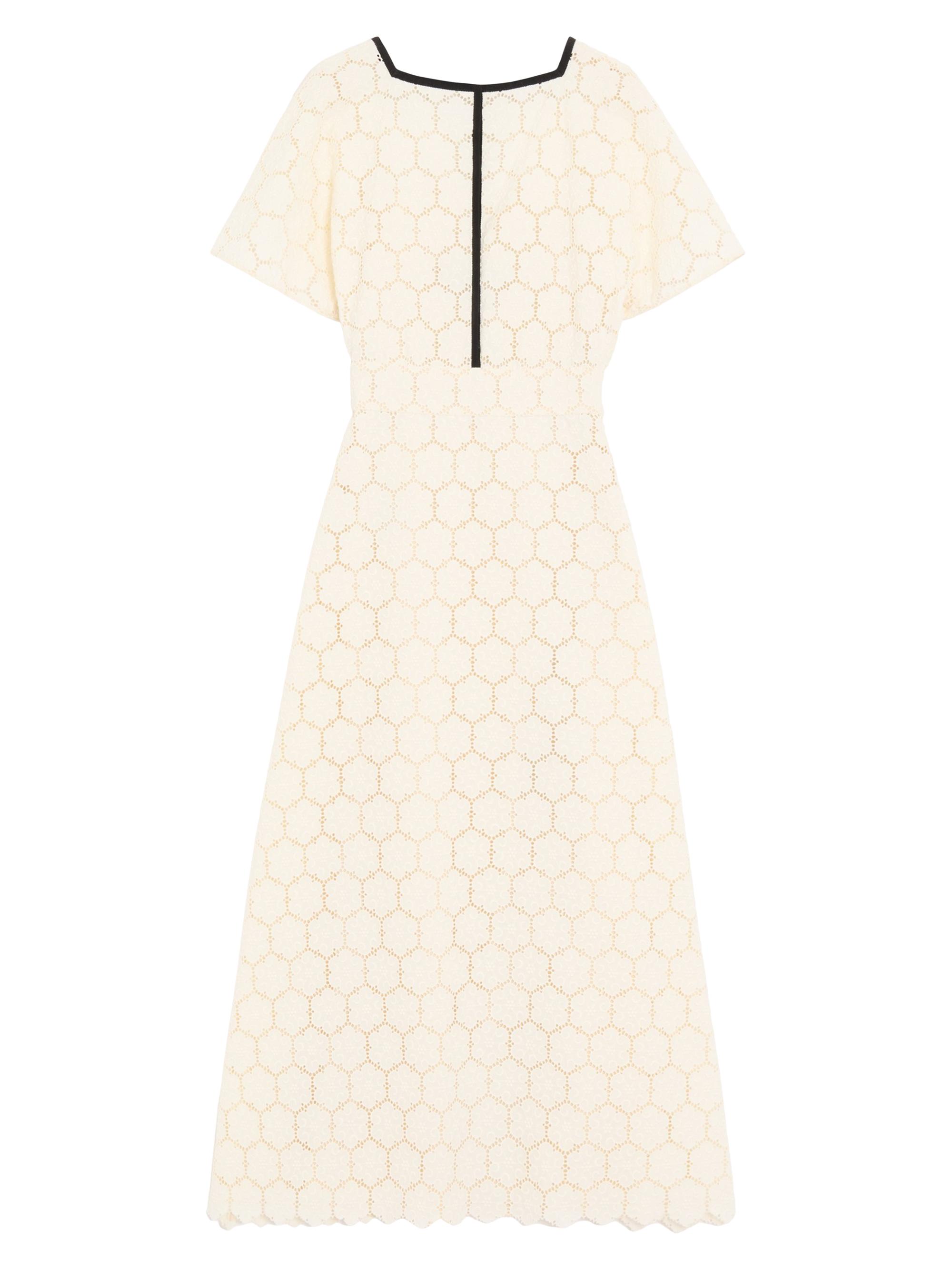 Valentino Garavani Women's Midi Dress in Fleurs Cotton - Latte Black