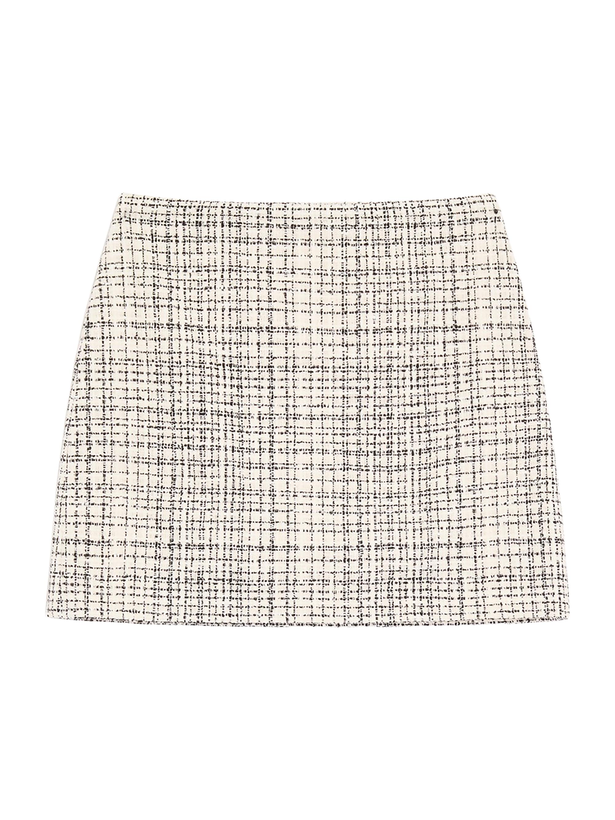 Valentino Garavani Women's Mini Skirt in Square Tweed - Vanilla Black