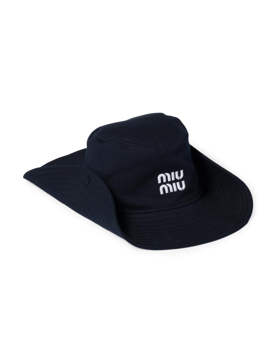 Miu Miu Drill Hat In Blue