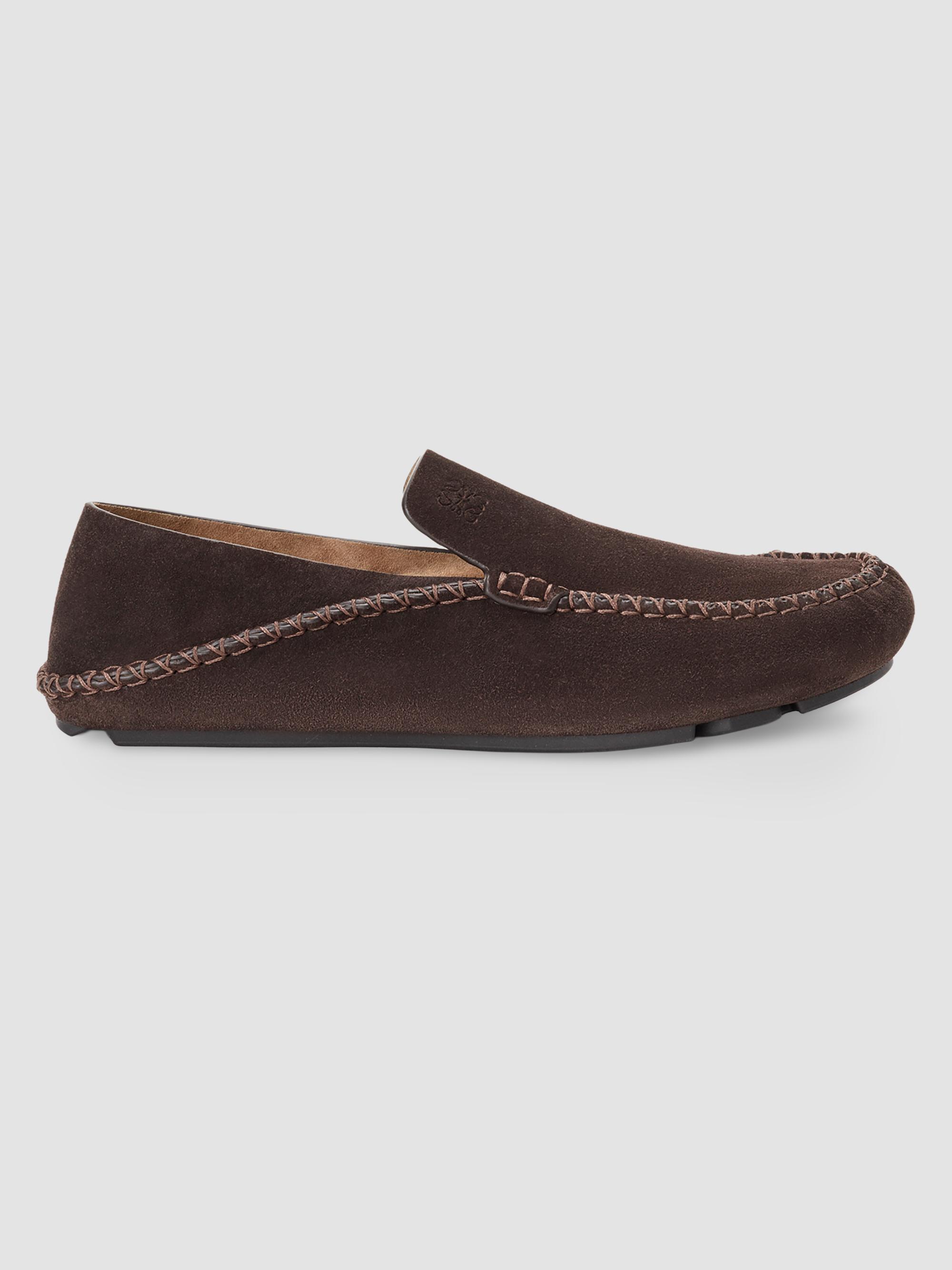 LOEWE Men's Rambla Suede Driving Loafers - Dark Brown | Thumbnail 6