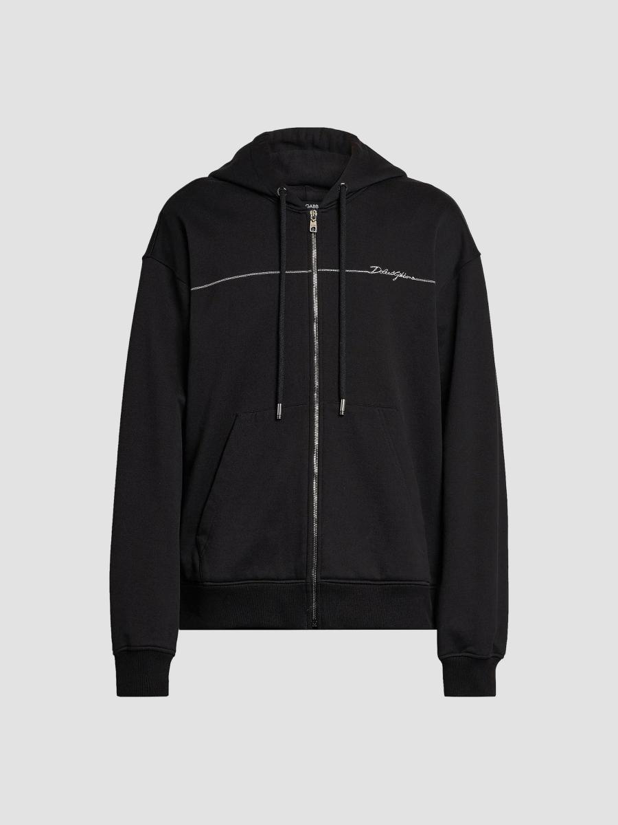 Dolce&Gabbana Logo Cotton Zip-Front Hoodie | Saks Fifth Avenue