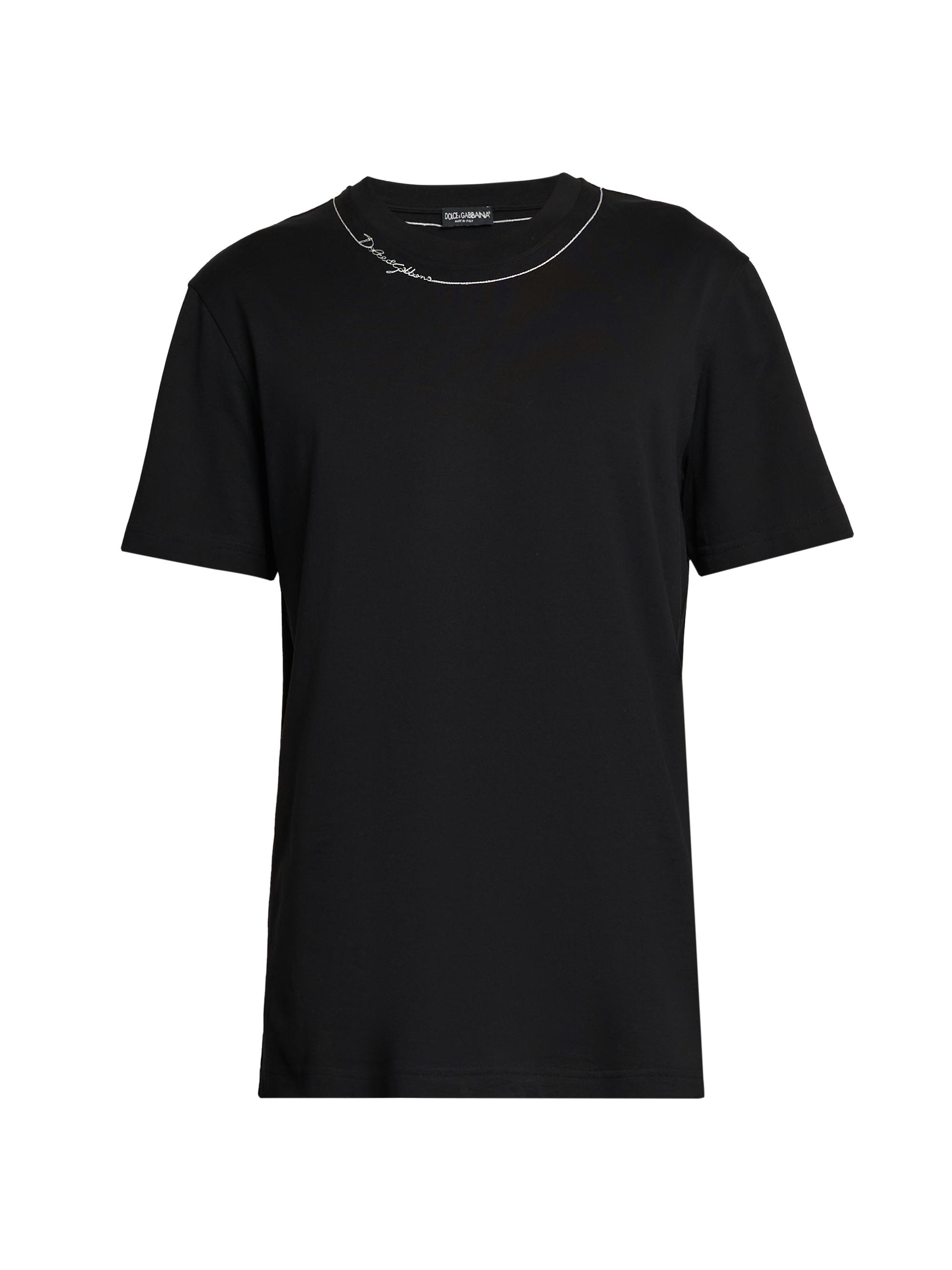 Dolce & Gabbana Men's Logo Cotton Crewneck T-Shirt - Nero