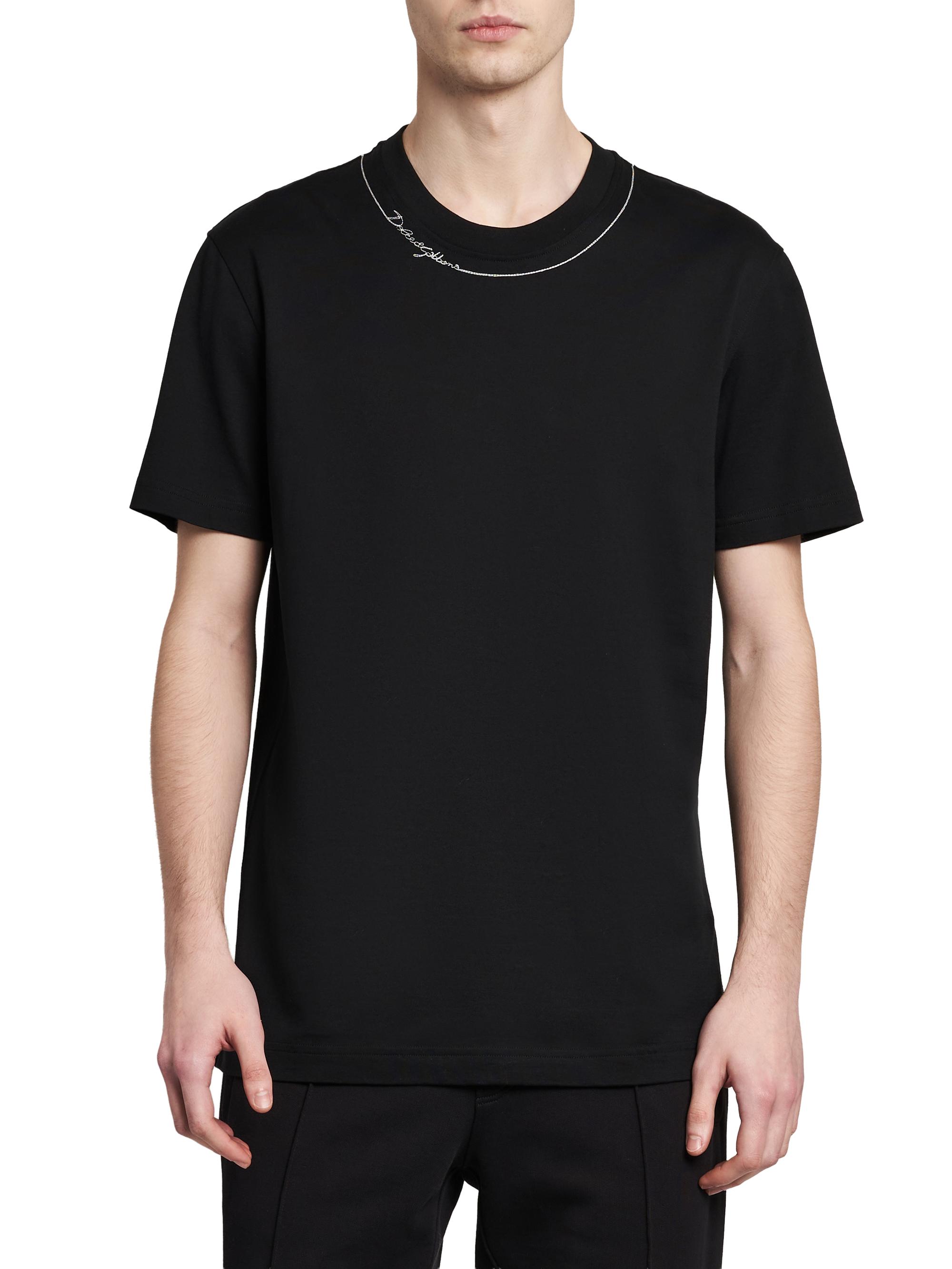 Dolce & Gabbana Men's Logo Cotton Crewneck T-Shirt - Nero | Thumbnail 3