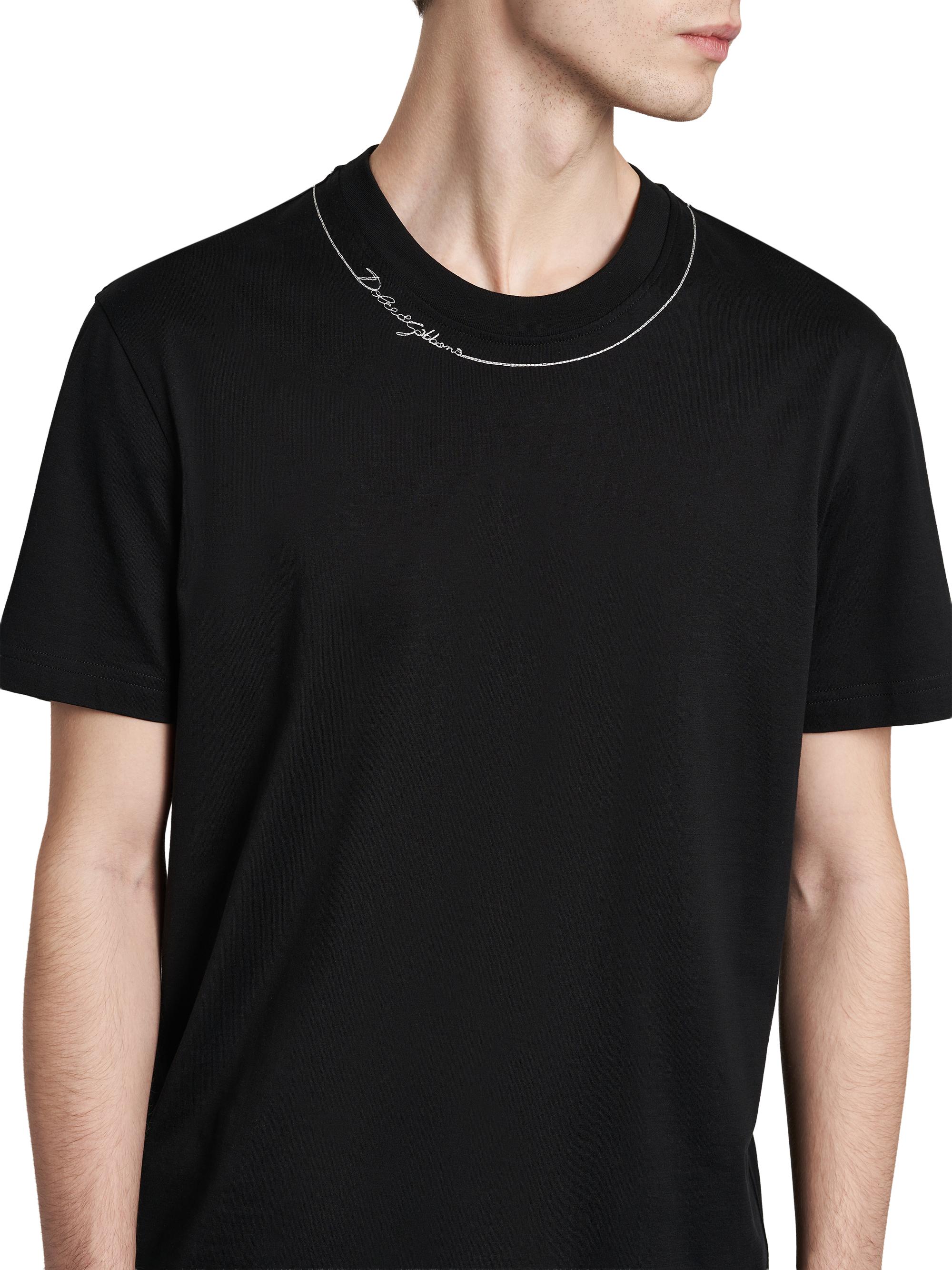 Dolce & Gabbana Men's Logo Cotton Crewneck T-Shirt - Nero | Thumbnail 6